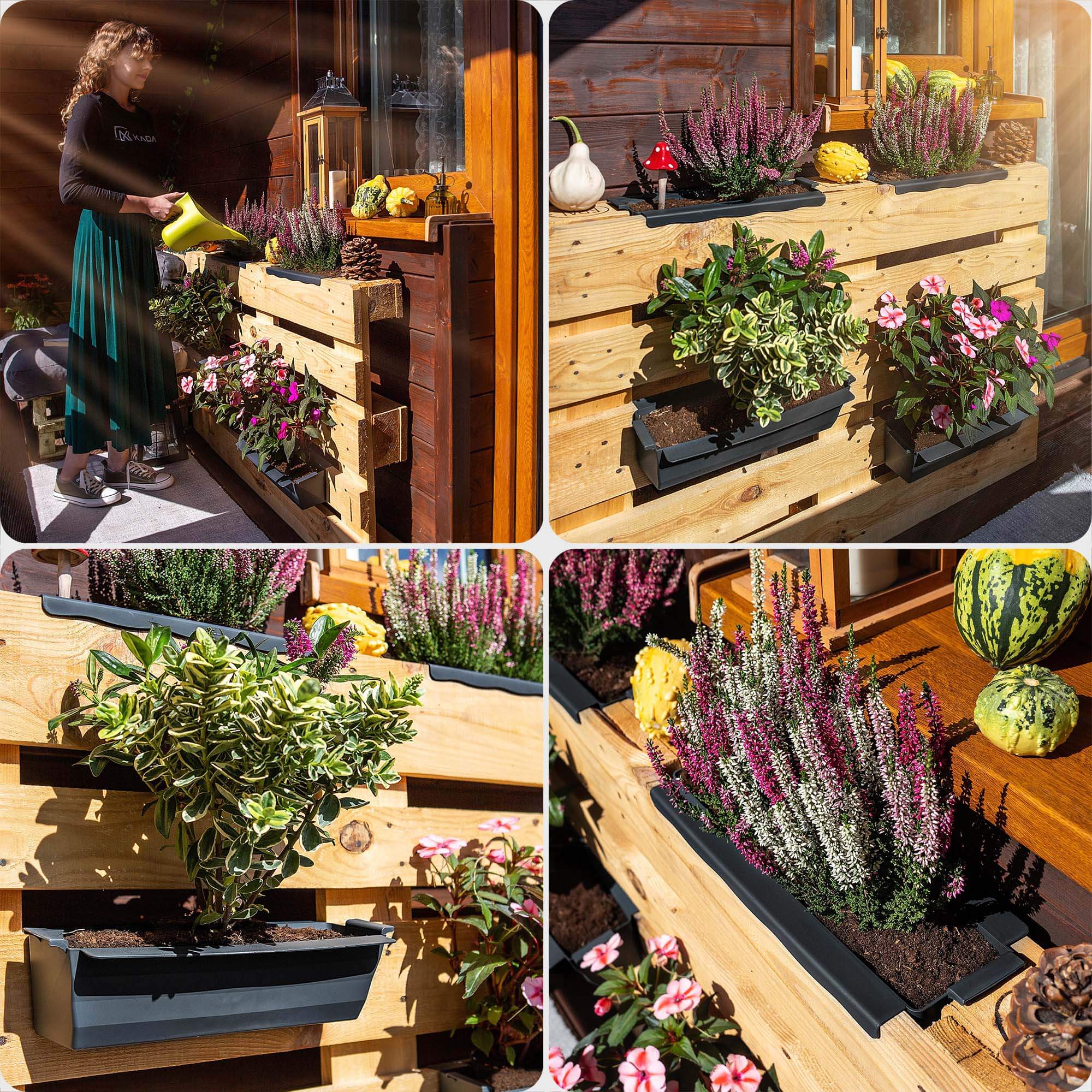 Doniczka do europalet Veere 40.5 cm czarna 12 szt.