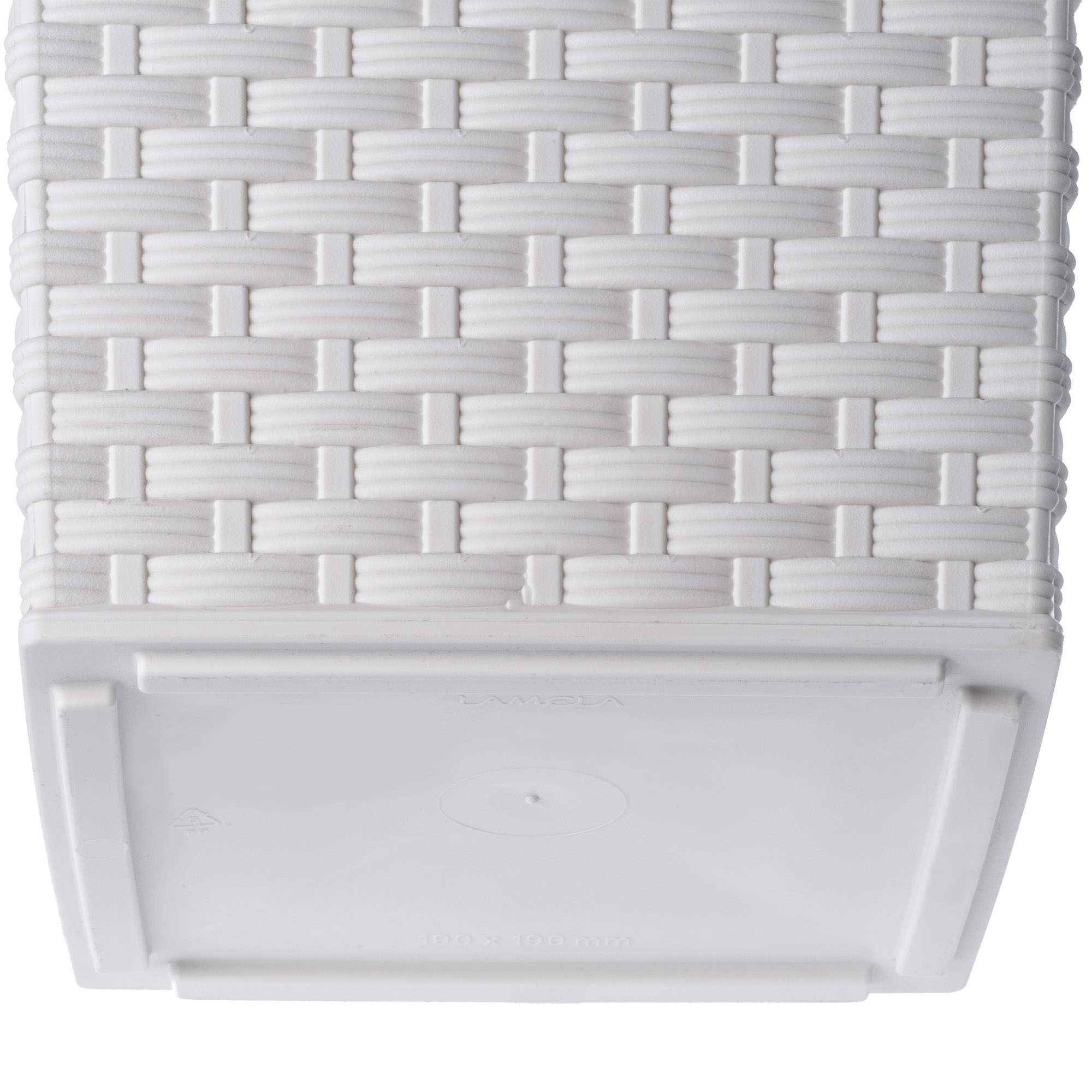 Donica z wkładem rattan Pesaro 25 cm, kremowa