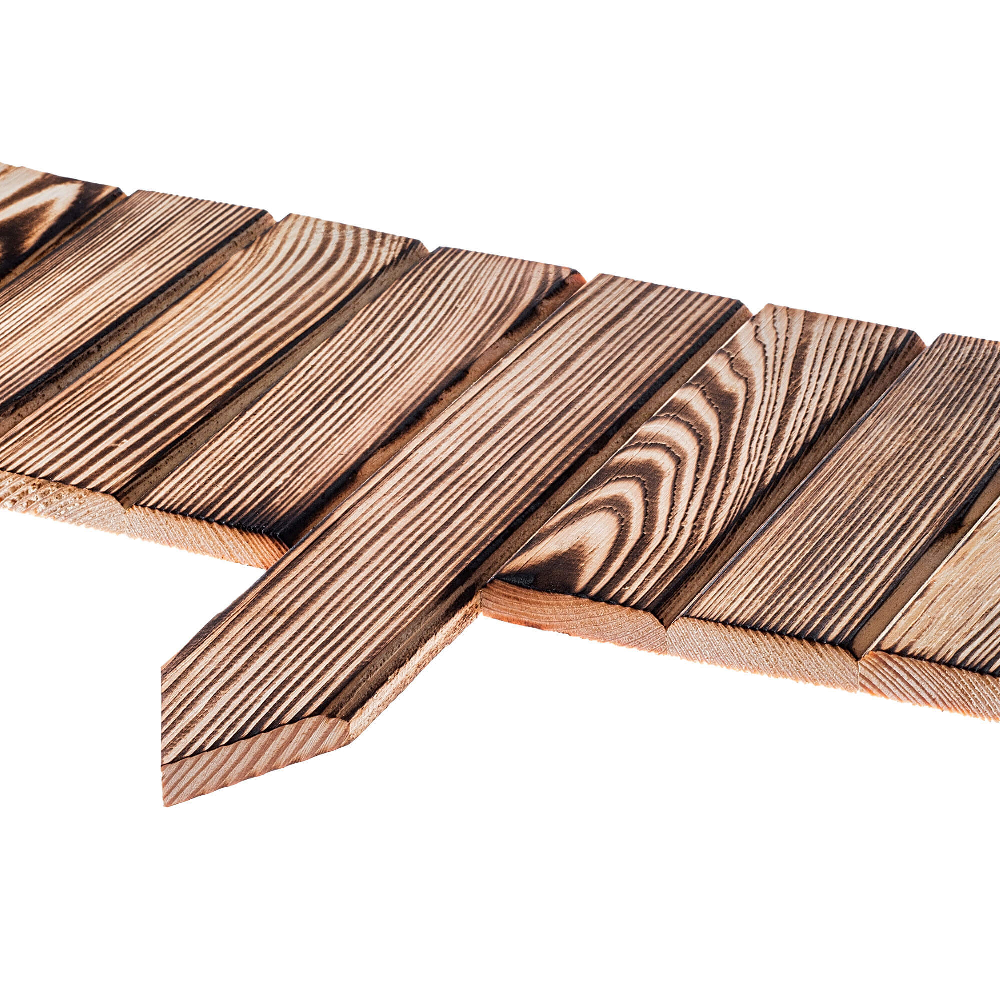 Płotek drewniany rollborder Ansjo obrzeże 115 x 15 cm opalany