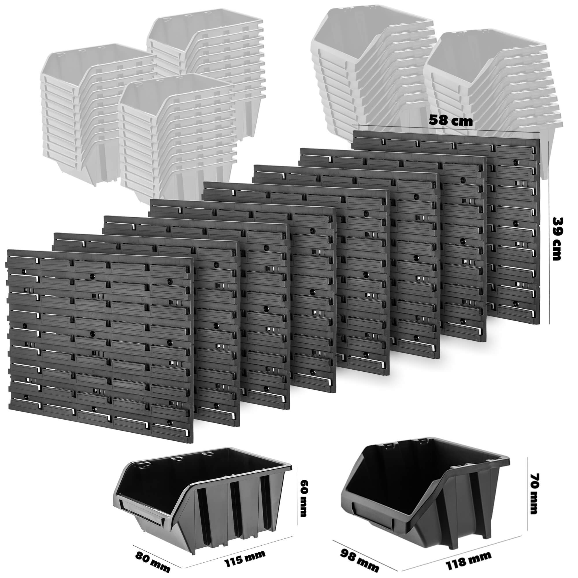 Tablica warsztatowa Lokke 140 elementów 232 x 78 cm, czarno-czerwona