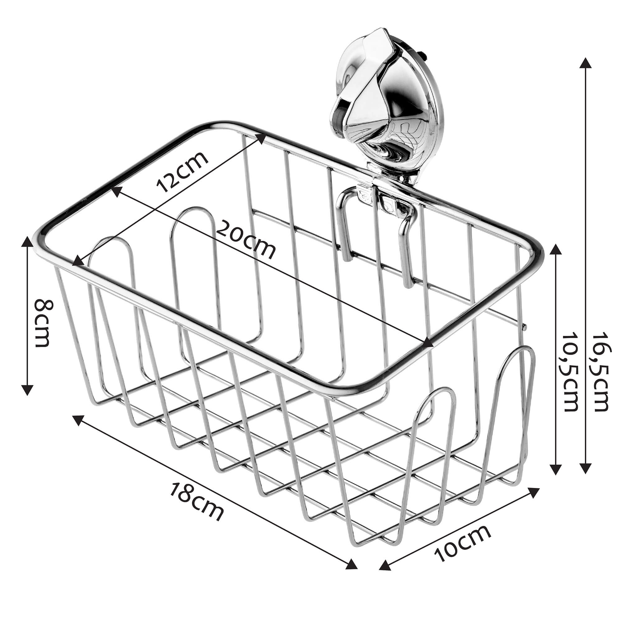 Półka łazienkowa z przyssawkami Torma 20 cm srebrna