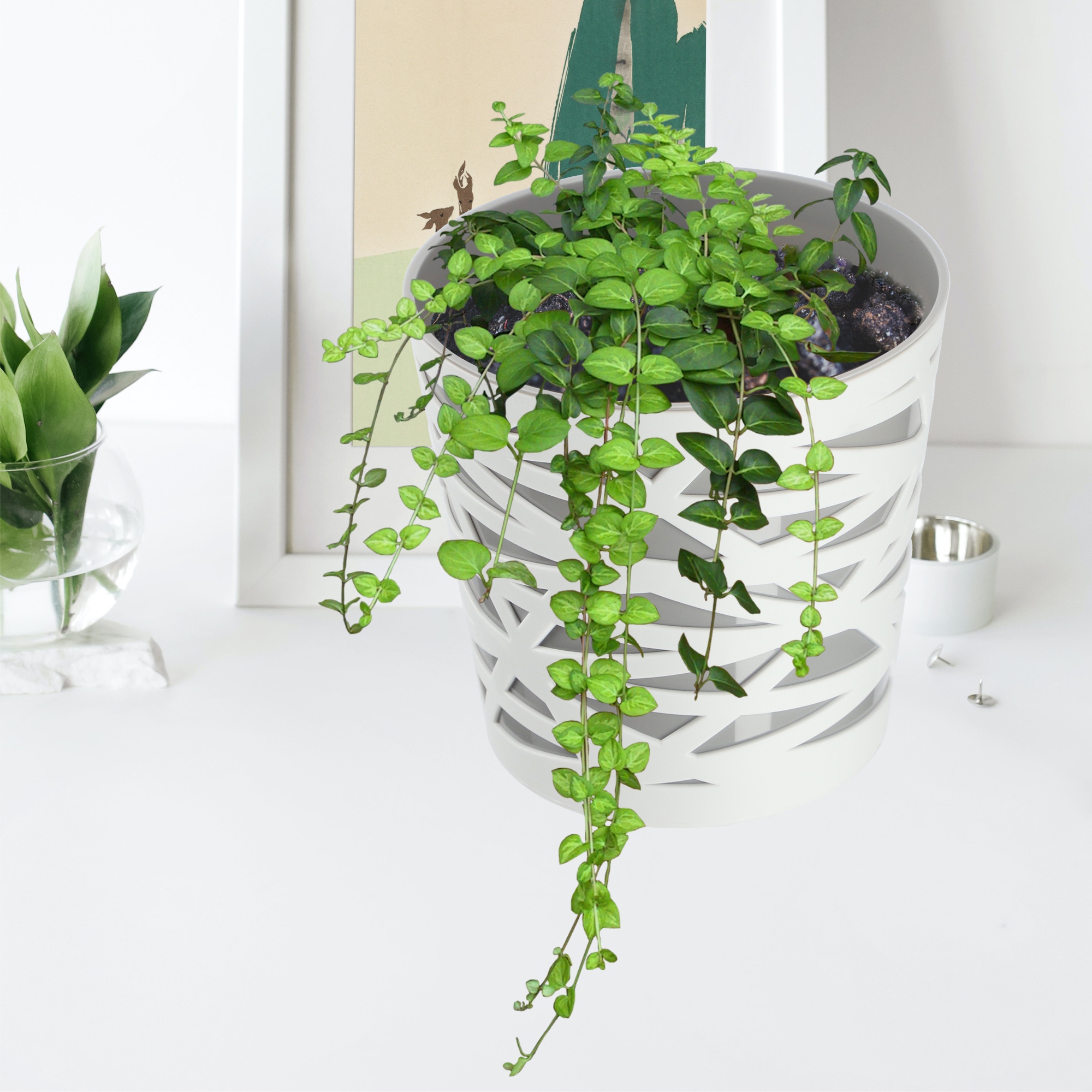 Doniczka z wkładem Rusio 17 cm, szara