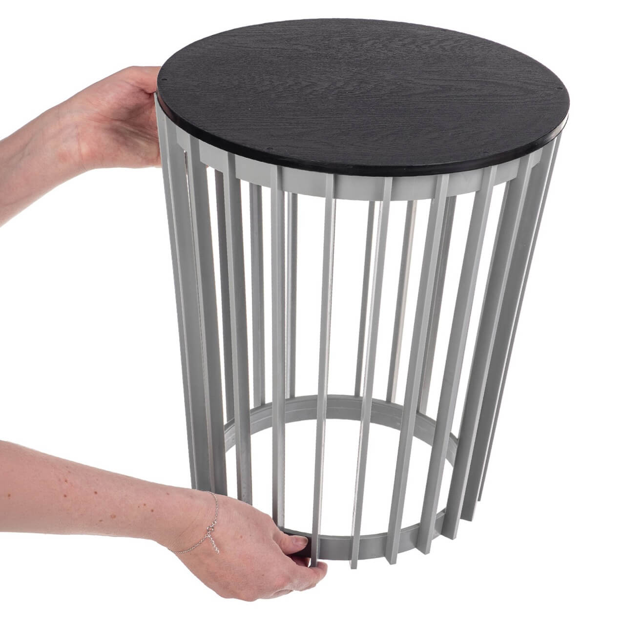 Kwietnik dwustronny Aytre 40 cm platynowy + blat czarny