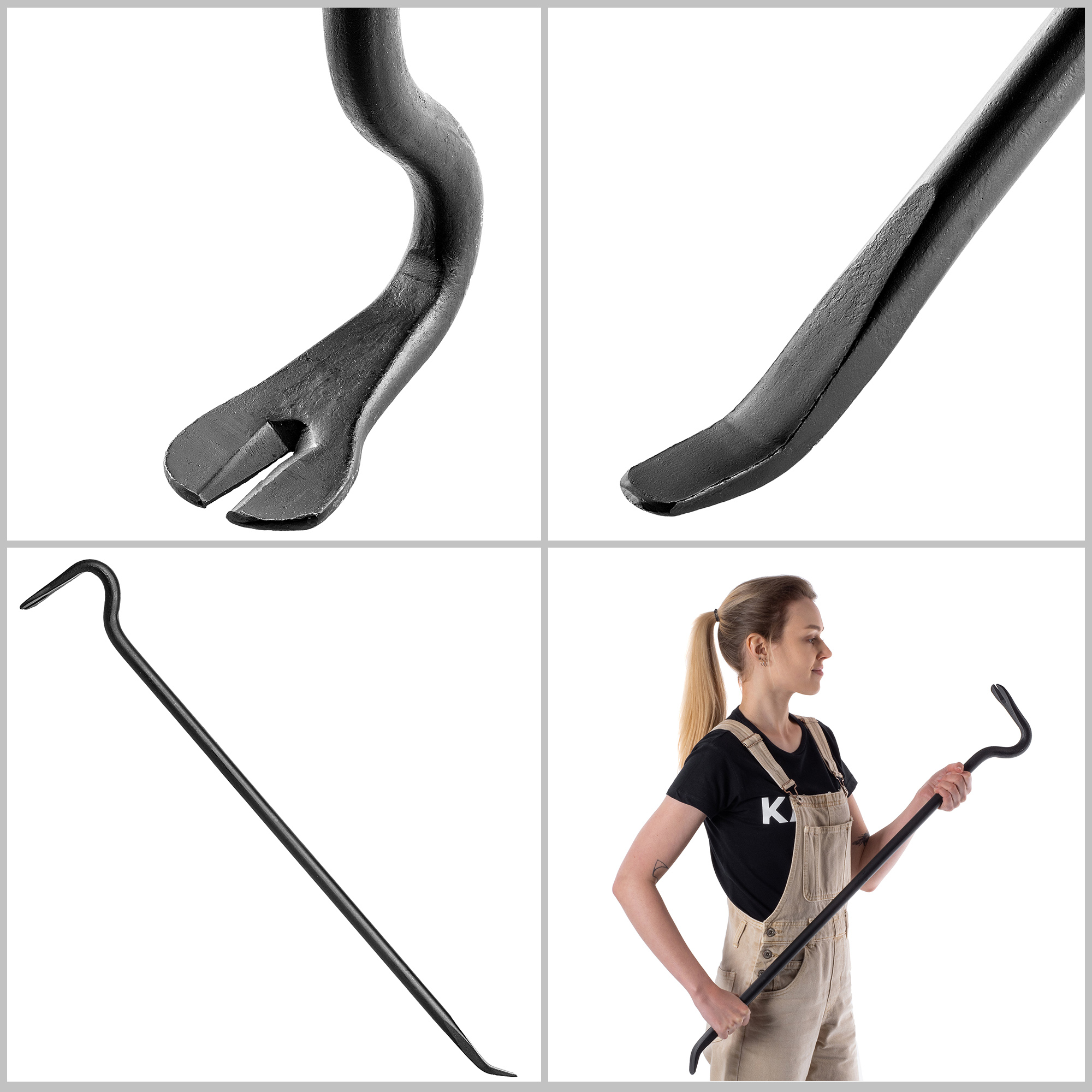 Łom wygięty Bazzari 90cm