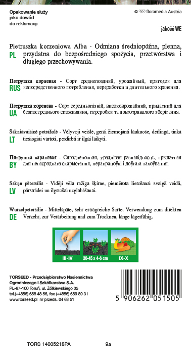 Pietruszka korzeniowa Alba 3g