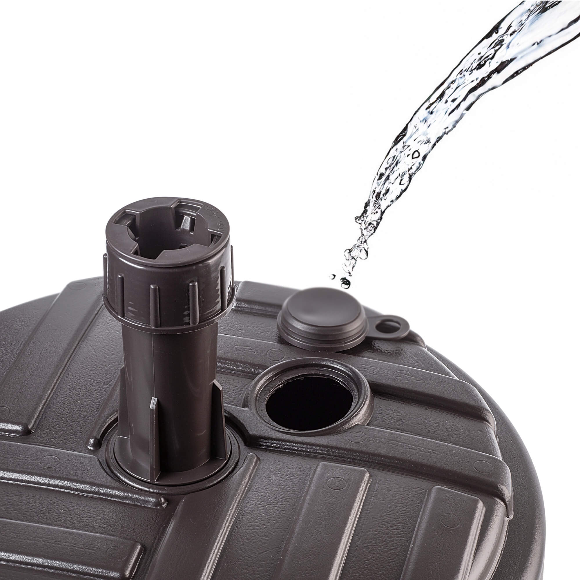 Podstawa pod parasol ogrodowy Solero w paski okrągła brąz