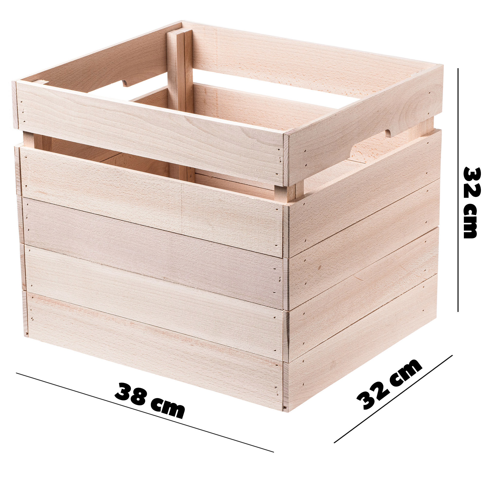 Skrzynka drewniana 32 x 38 cm, naturalna