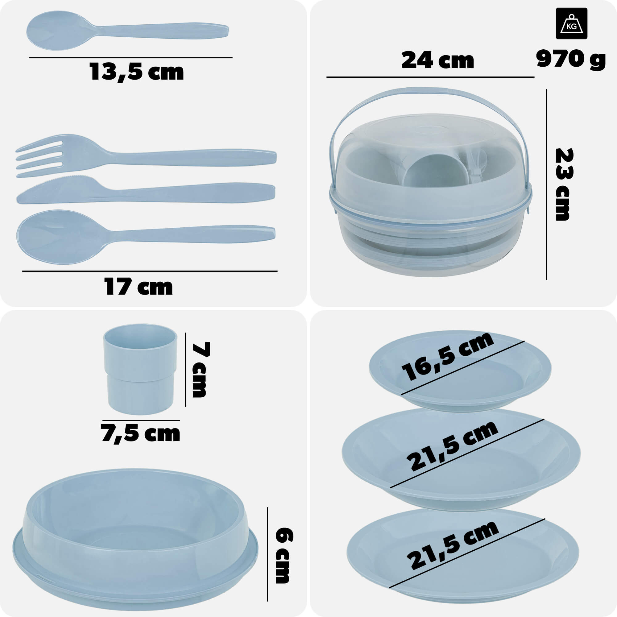 Zestaw kempingowy Curver Camping Set niebieski