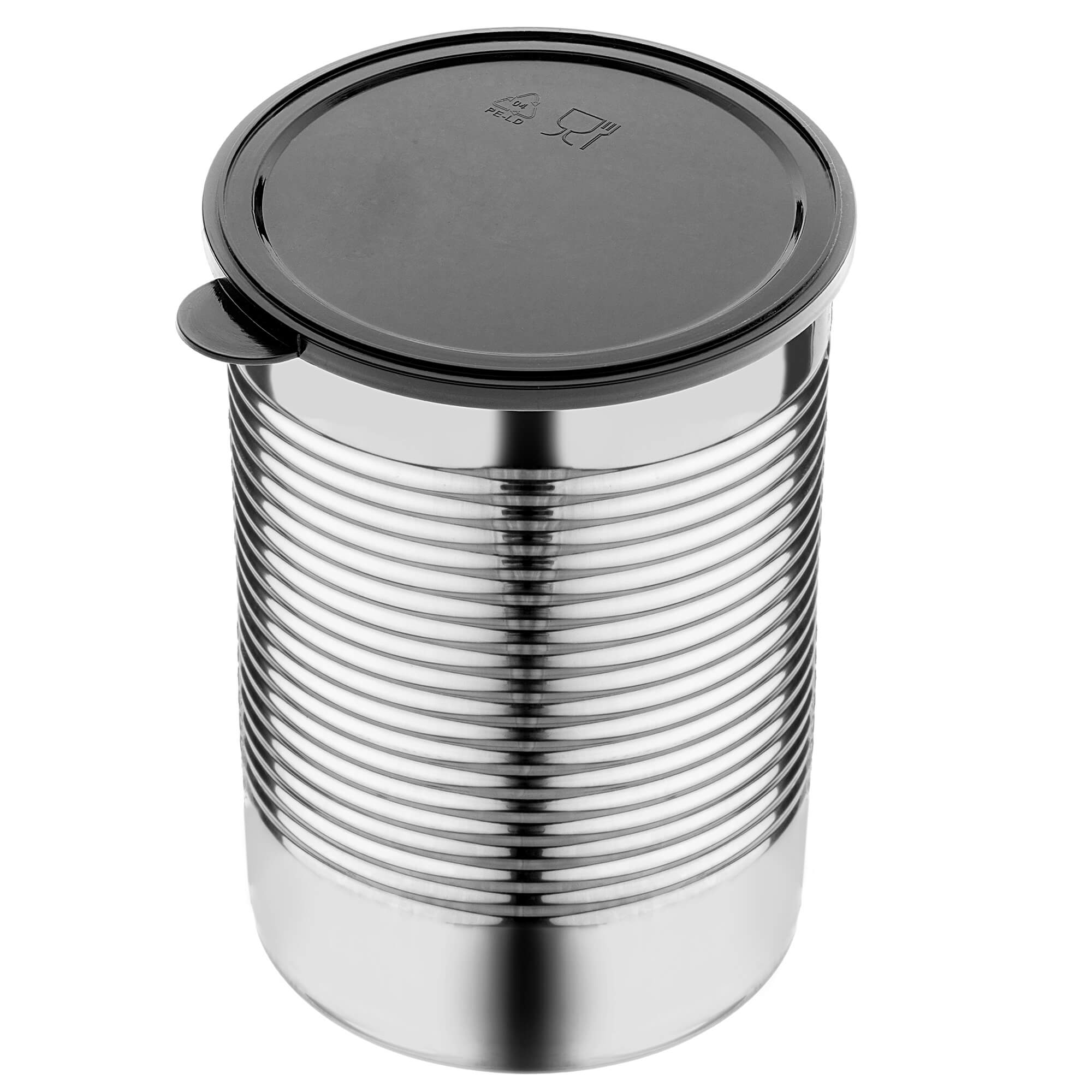 Zestaw pokrywek na puszki Oizon 100mm czarny 6 szt.