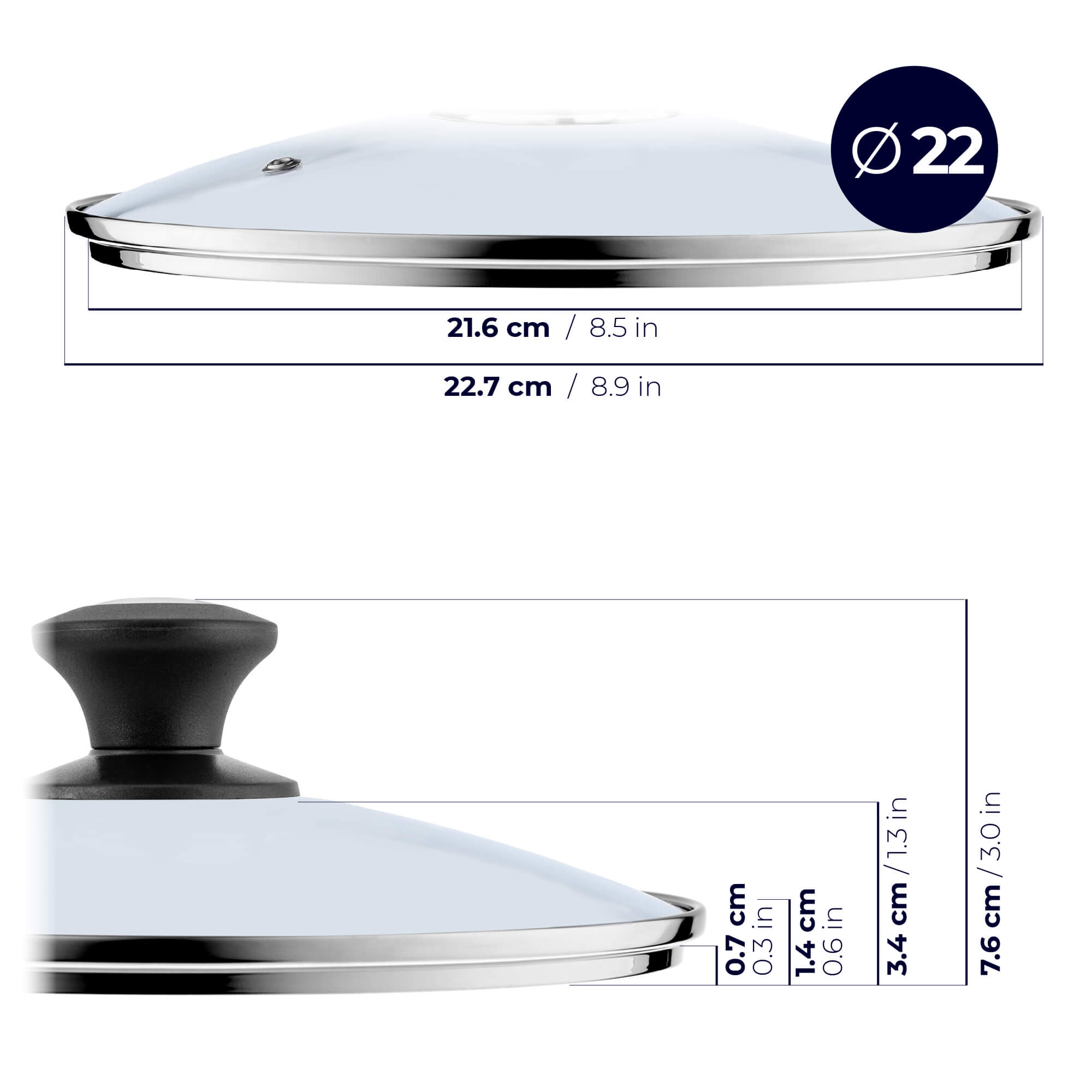 Zestaw pokryw żaroodpornych Barletta 22,26,30 cm