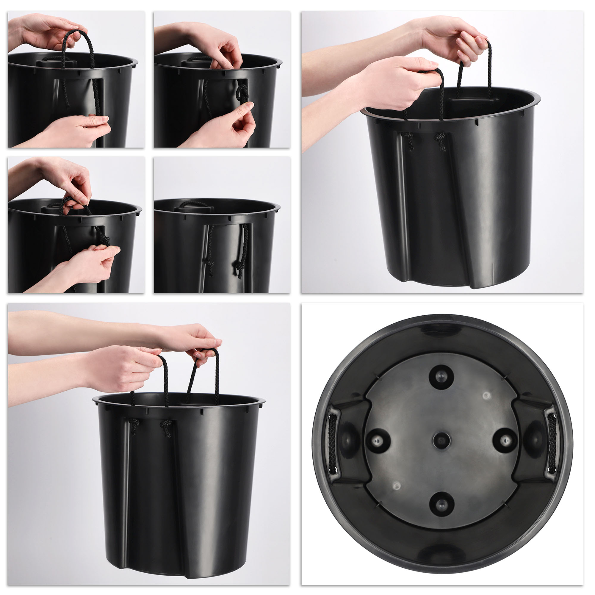 Donice na kwiaty z wkładem dłuto 19 cm + 25 cm + 30 cm, naturalne