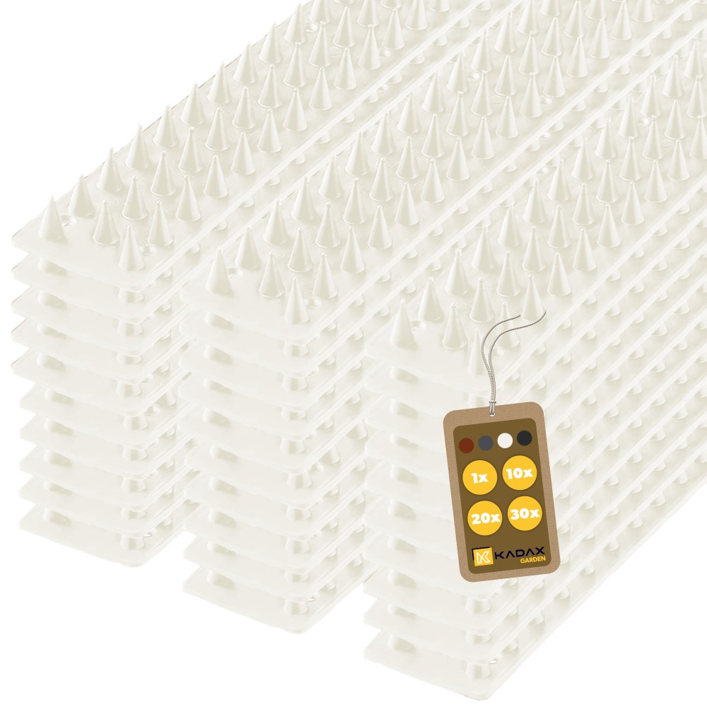 Plastikowe kolce Tosta przeciw ptakom 4,5 x 50 cm białe 30 szt.
