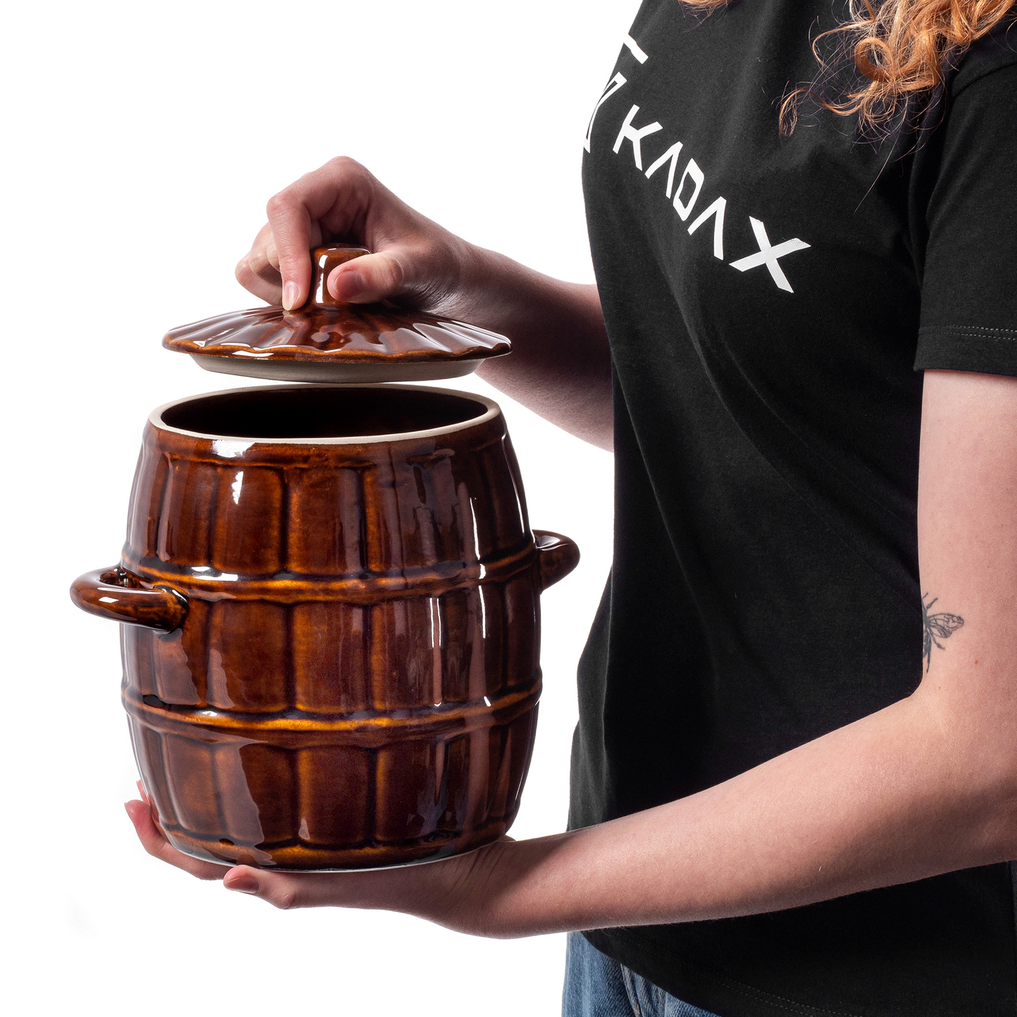 Beczka kamionkowa Helios 3.2L, z pokrywką