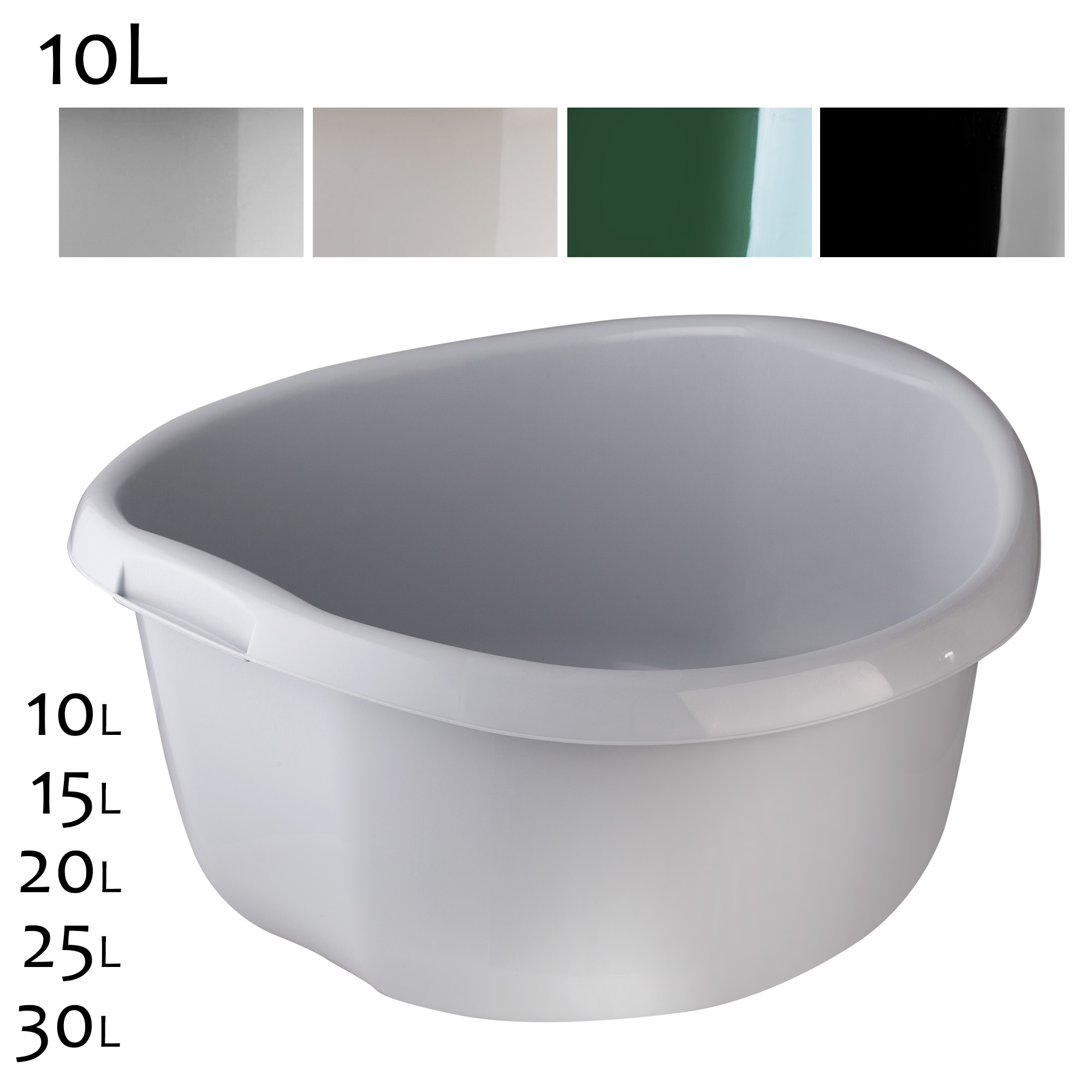 Miednica plastikowa z uchwytami 10L, szara
