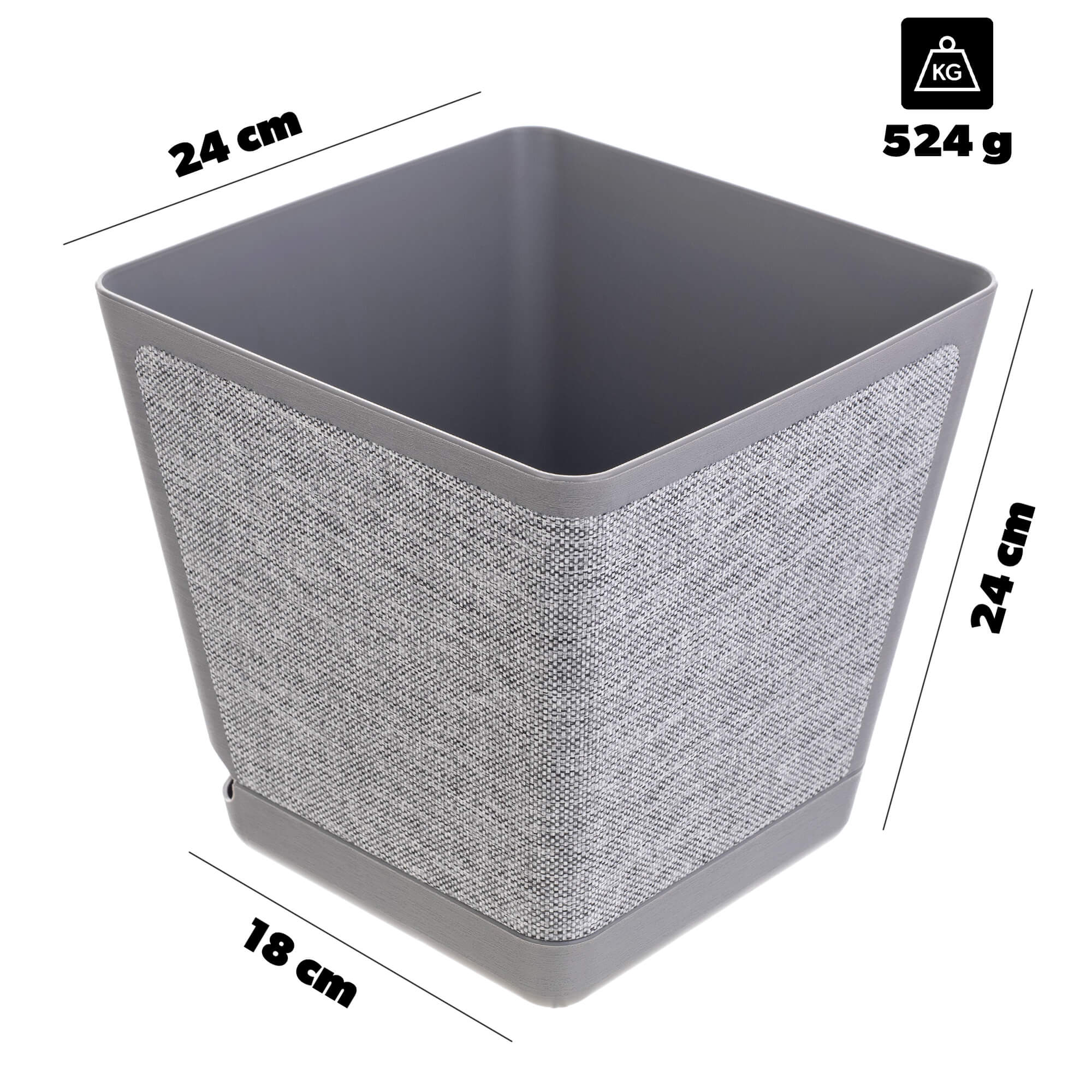 Doniczka osłonka Lavaur 24cm szara