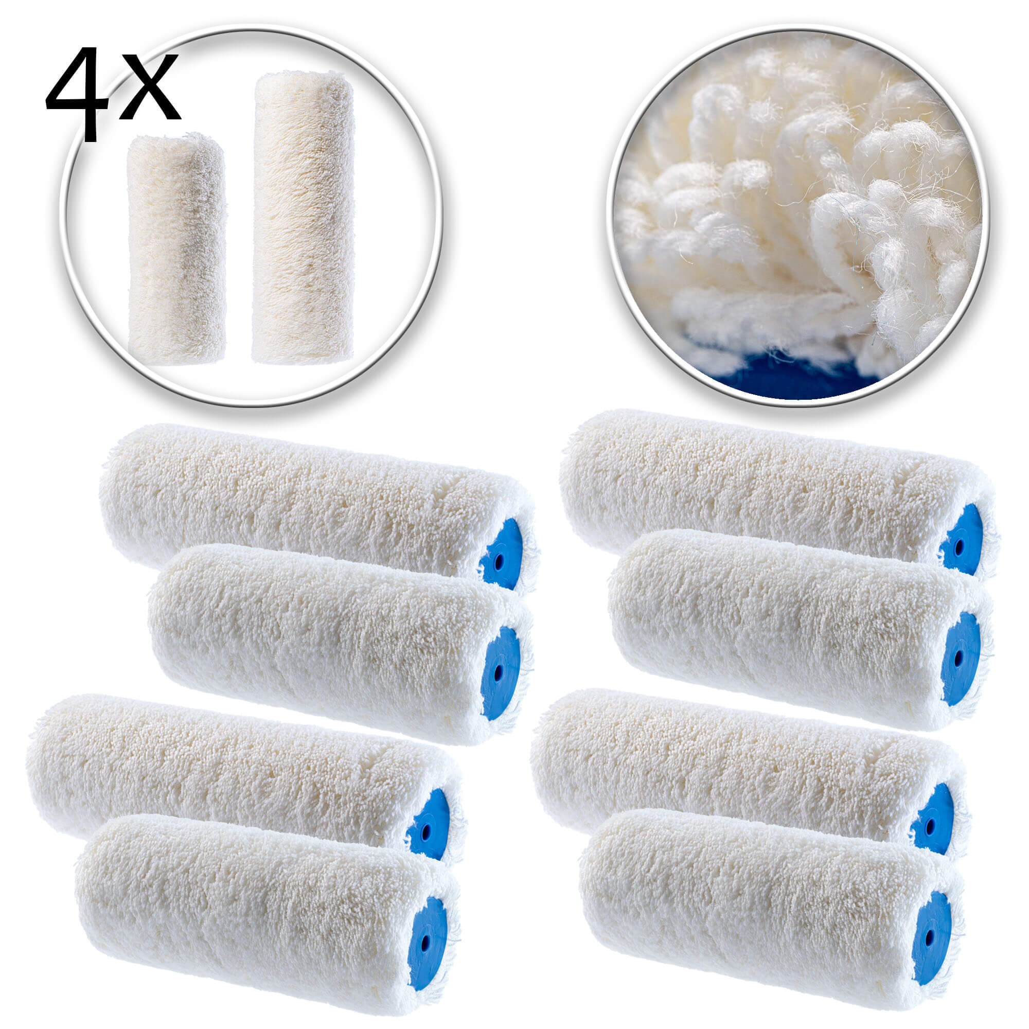 Wałki malarskie Paxson białe 20 + 25 cm x 4 szt.