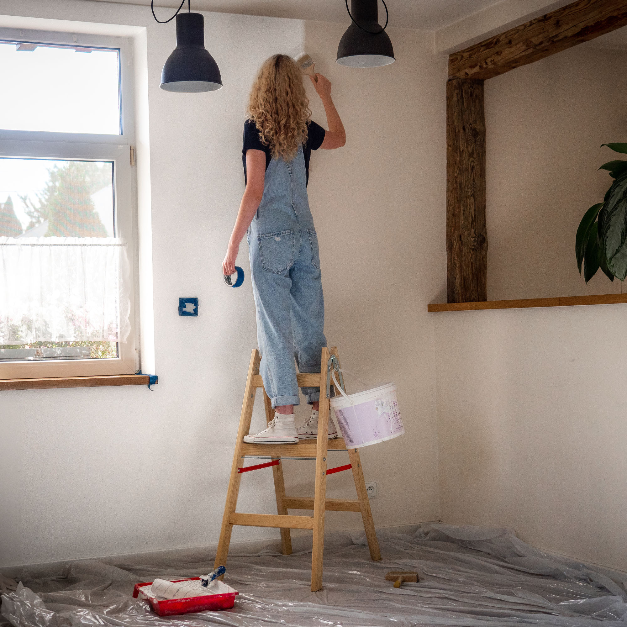 Drabina malarska Cossira dwustronna 3 stopnie