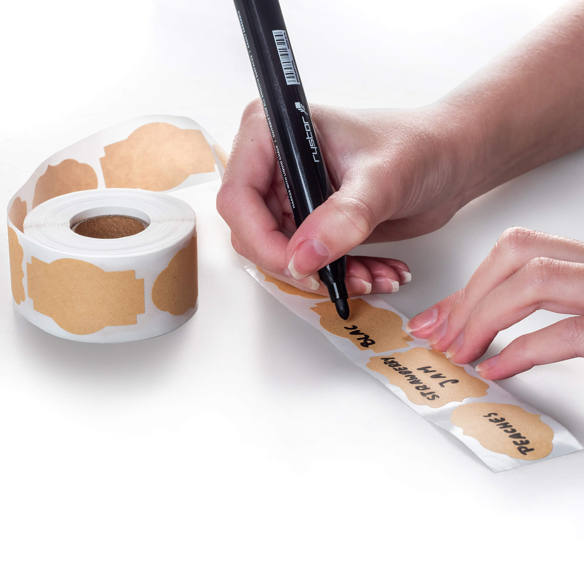 Etykiety samoprzylepne Sefro 5 x 3 cm brązowe 250 szt.