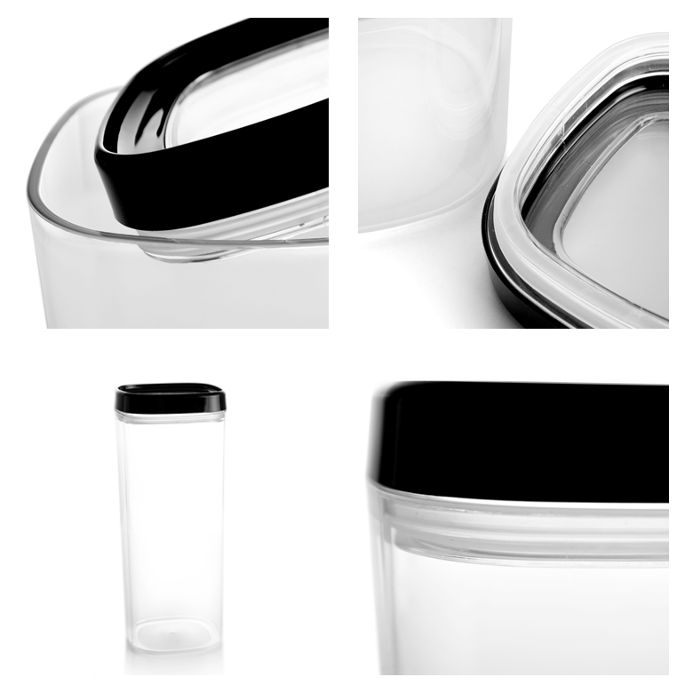 Pojemnik kwadratowy Duna 1.8L, czarny