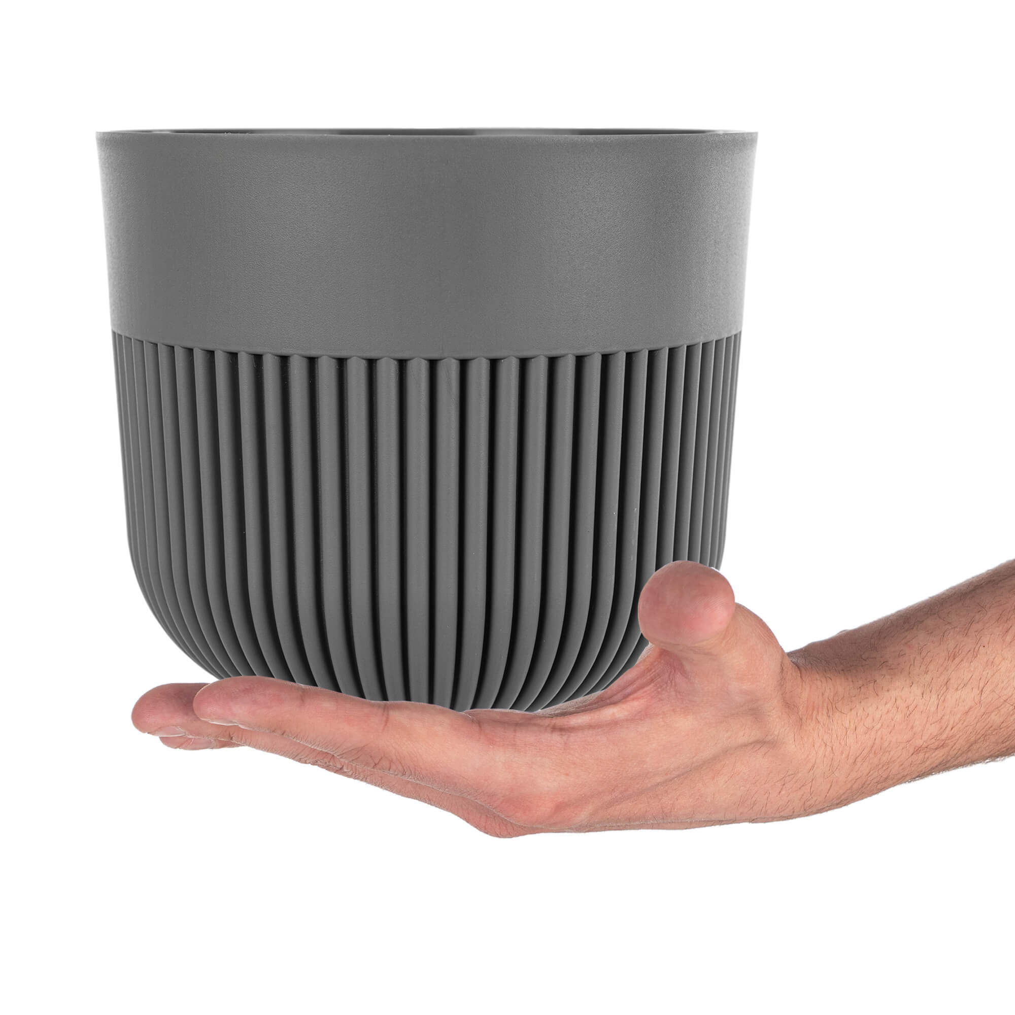 Doniczka osłonka Ornon 17 cm ciemny szary