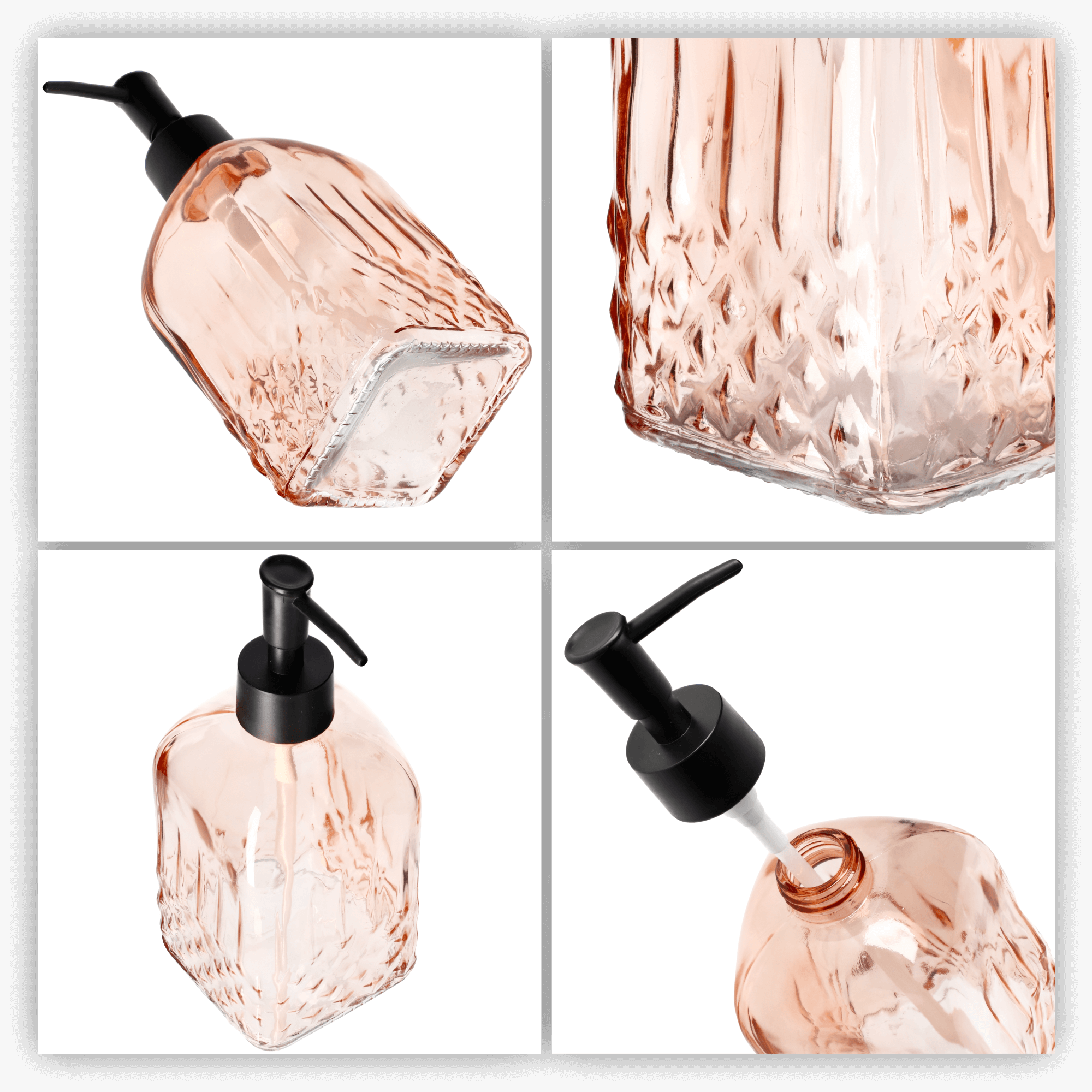 Dozownik na mydło w płynie 450 ml, różowy