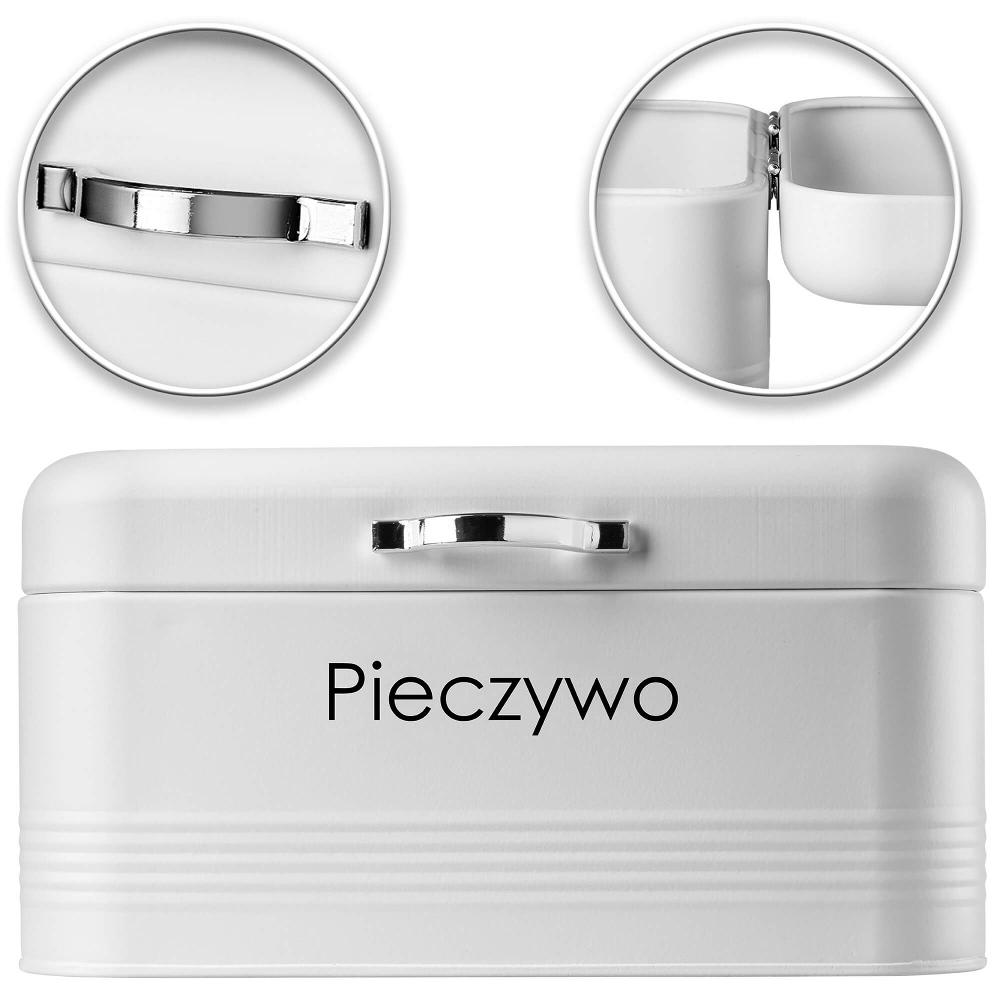 Stalowy pojemnik na pieczywo i chleb Tufo, biały