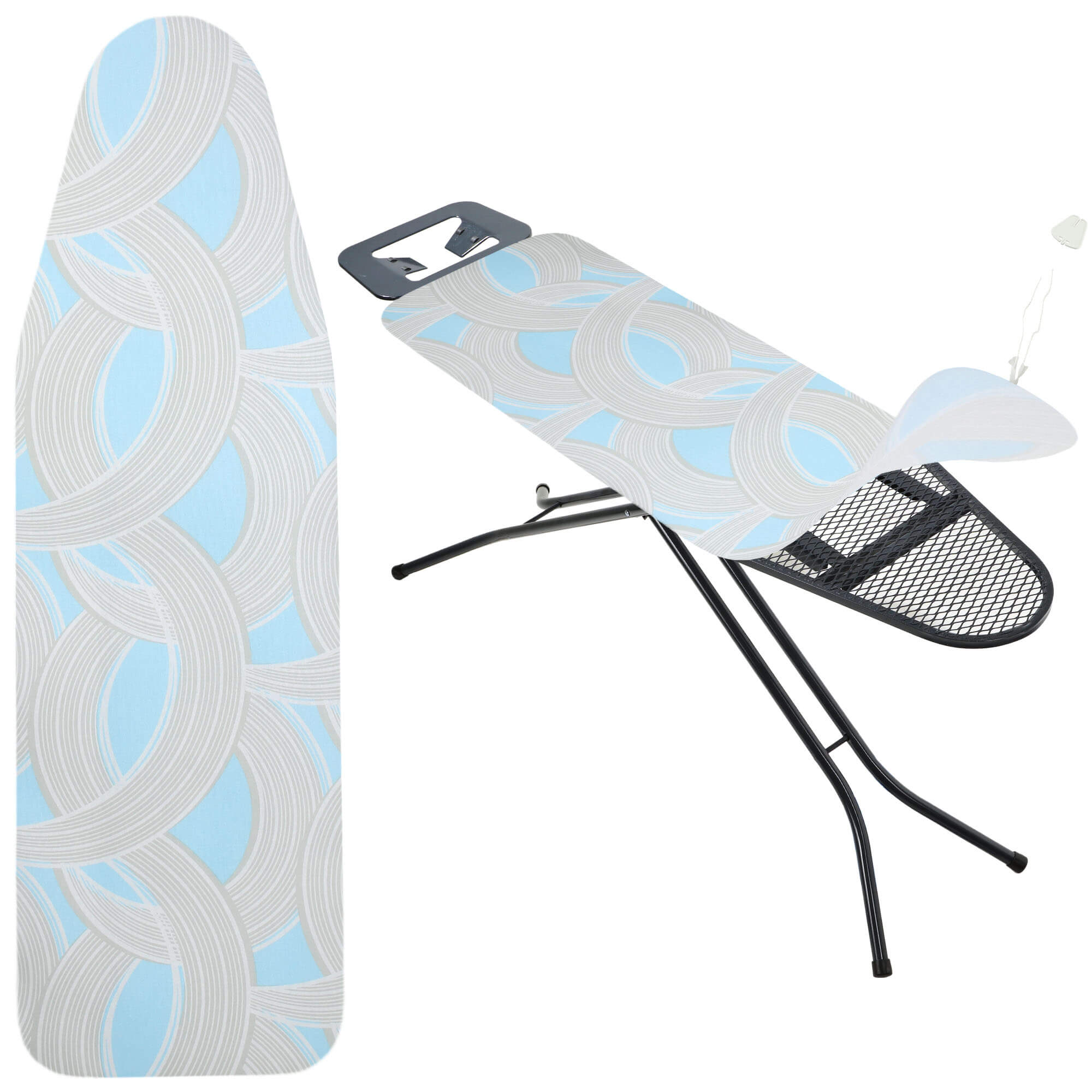 Pokrowiec na deskę do prasowania 110x30cm Uis naciągany podkład szare linie