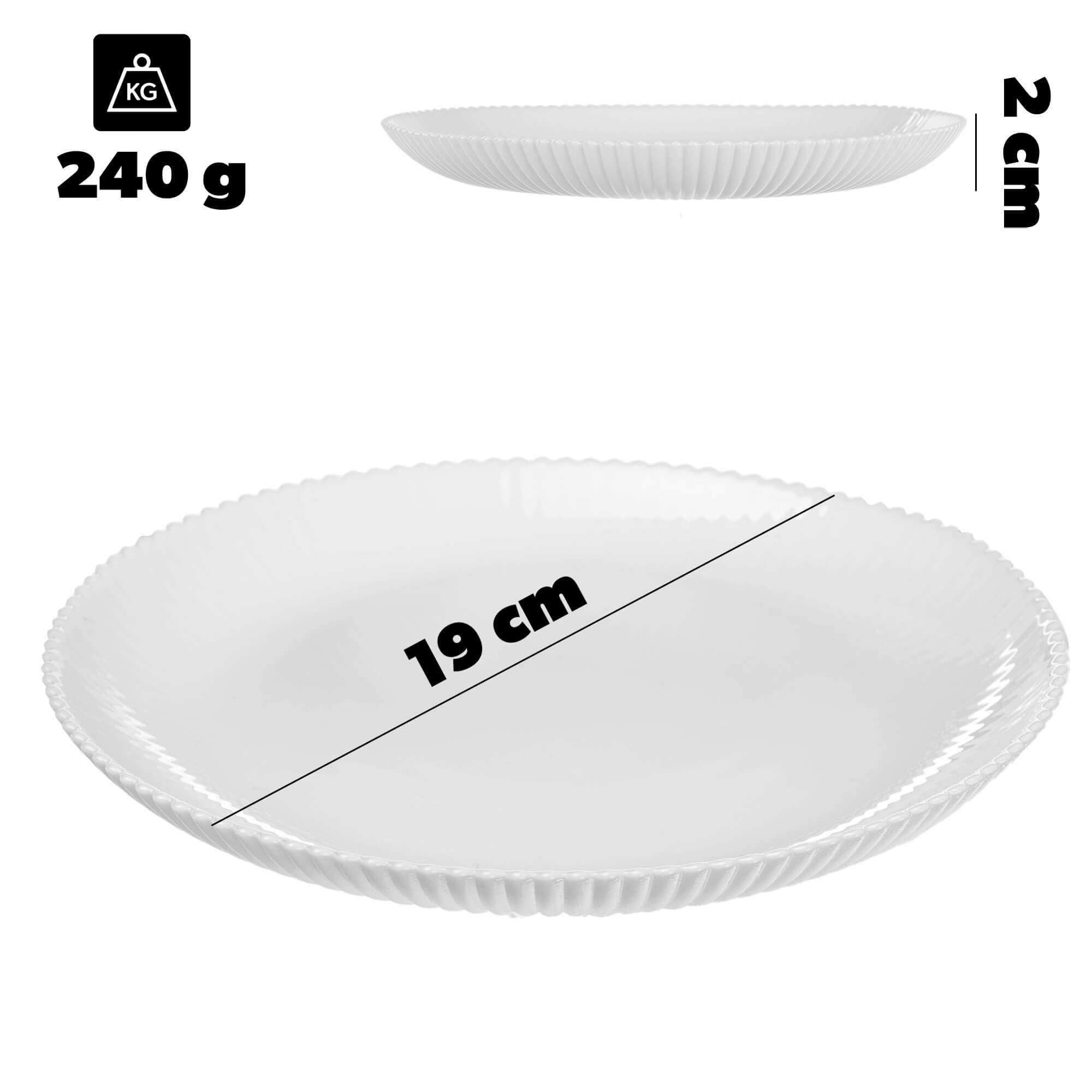 Talerz deserowy Regno 19 cm biały 3 szt.