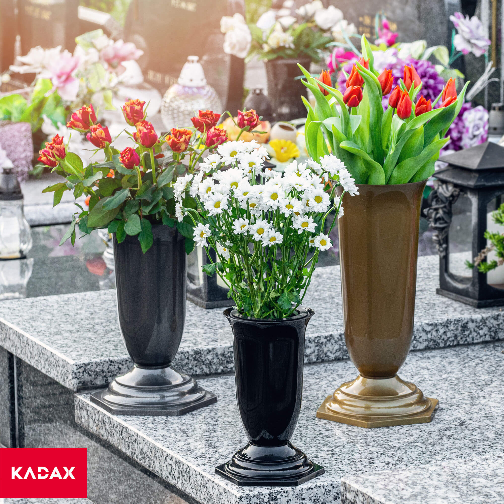 Flakon na cmentarz stojący Sorano 29 x 15 cm, złoty