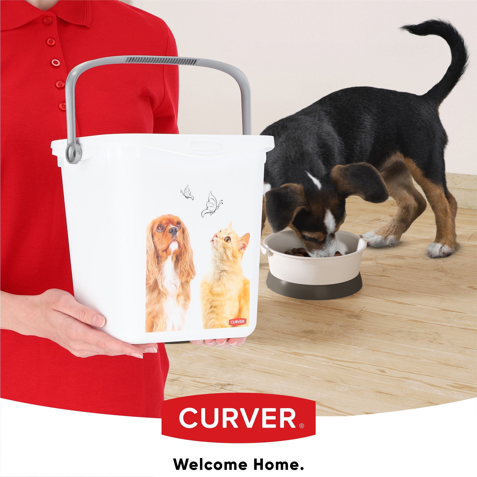 Pojemnik na karmę i zabawki Curver Pet Life 6L, biały