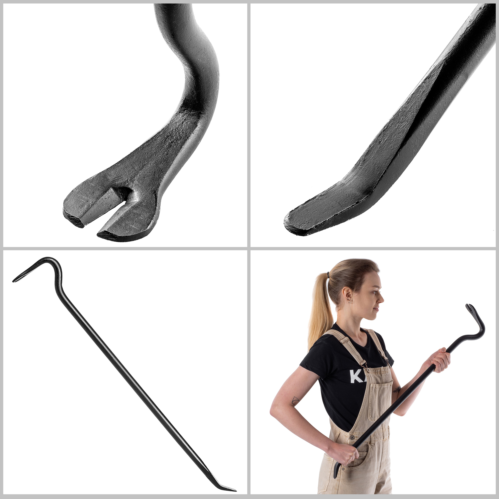 Łom wygięty Bazzari 80cm