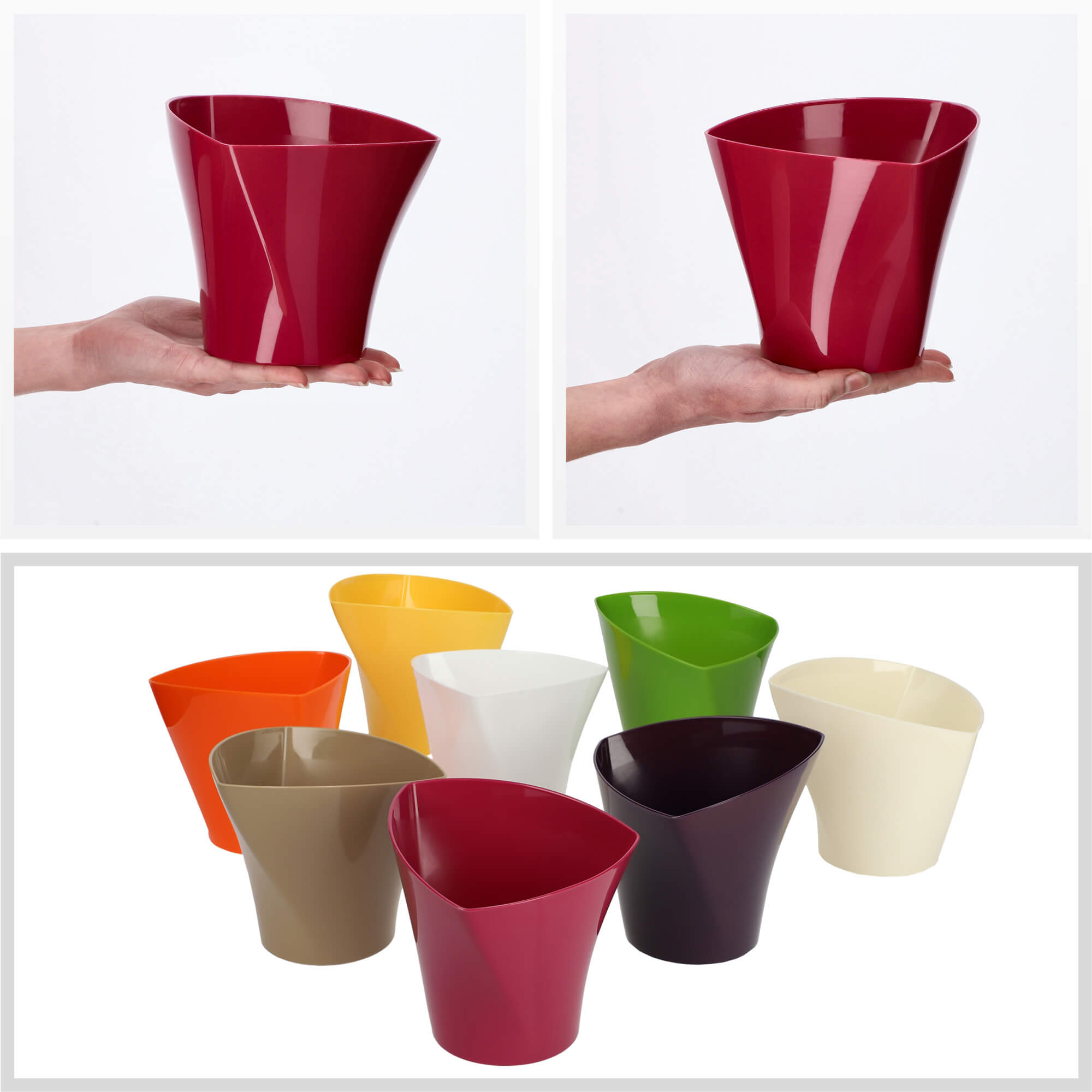 Doniczka na kwiaty Sisco 15 cm, amarantowa