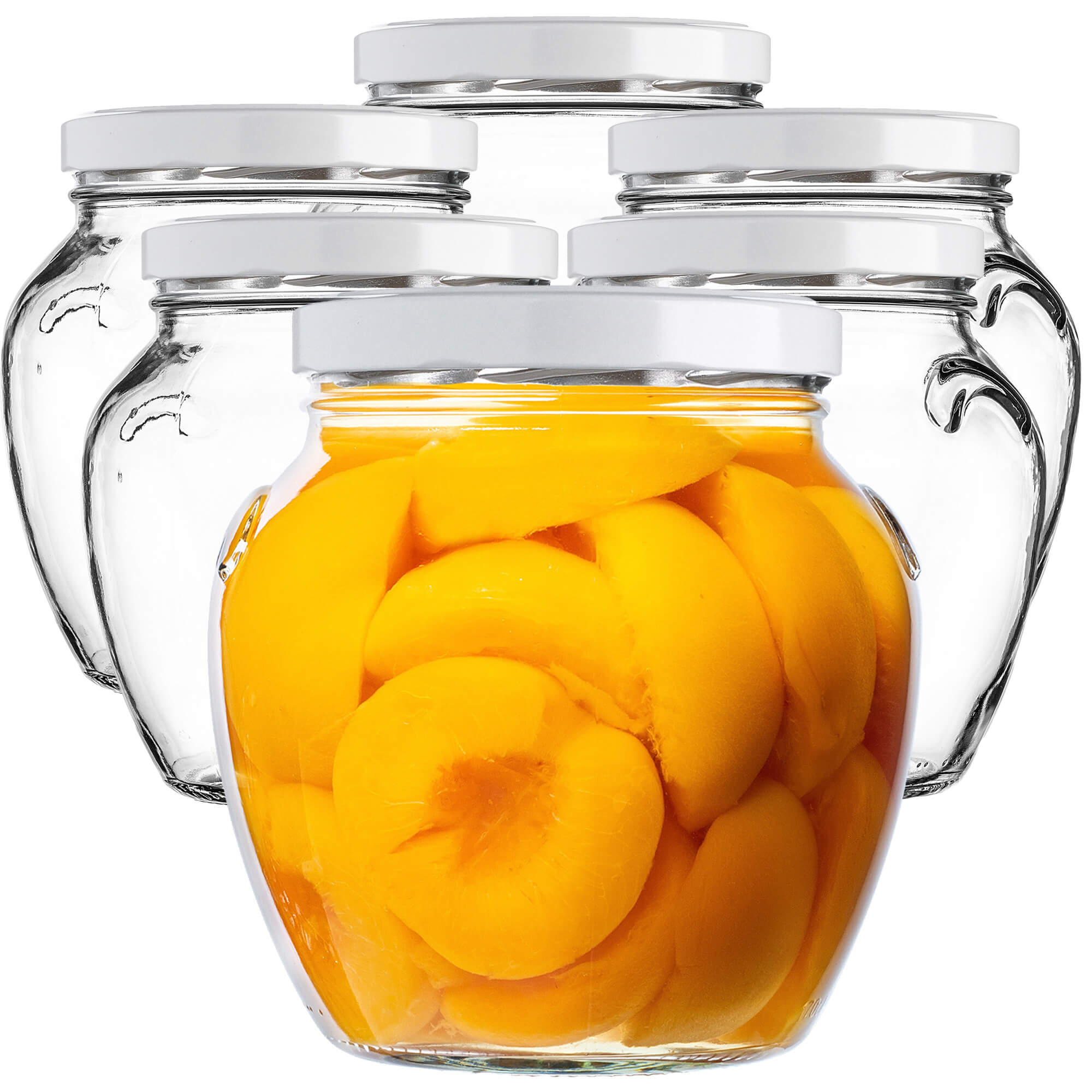 Słoiki na przetwory Sassa 1700ml 6szt 110mm + wieczka białe