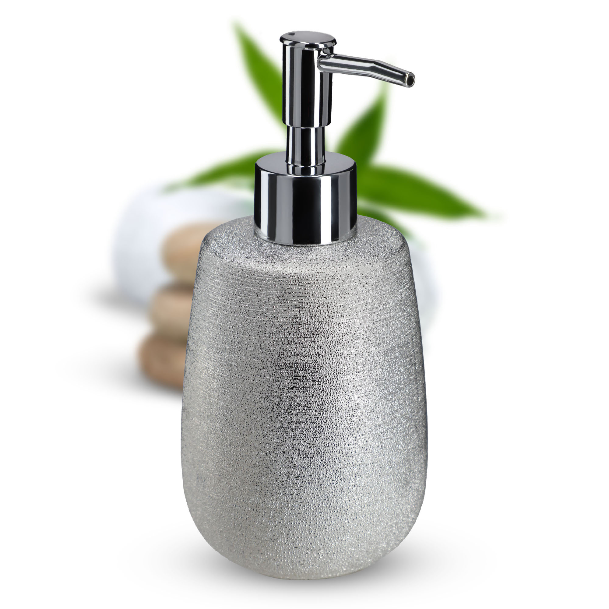 Dozownik na mydło Bari, srebrny