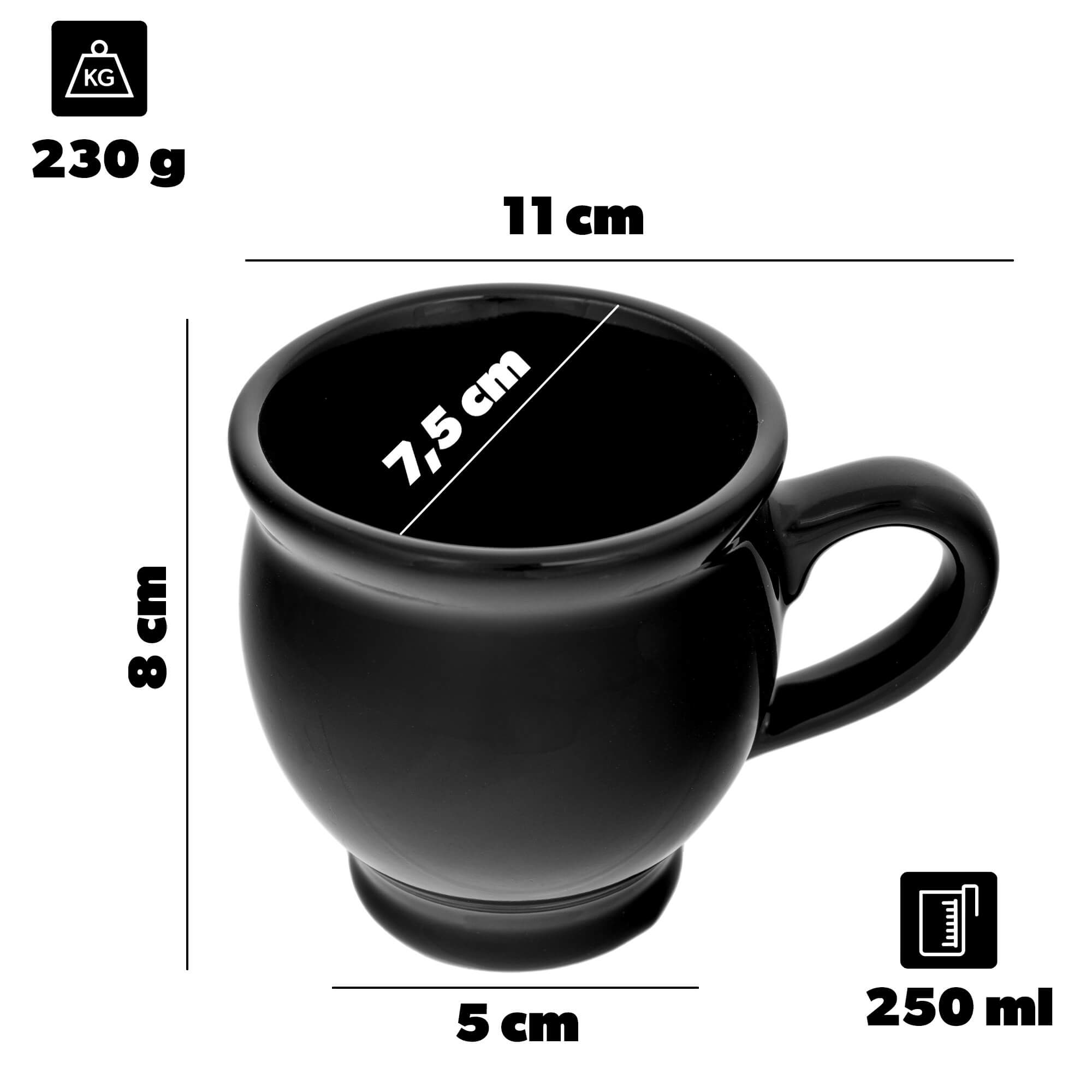 Kubek kamionkowy na grzane wino Lisle 250 ml czarny