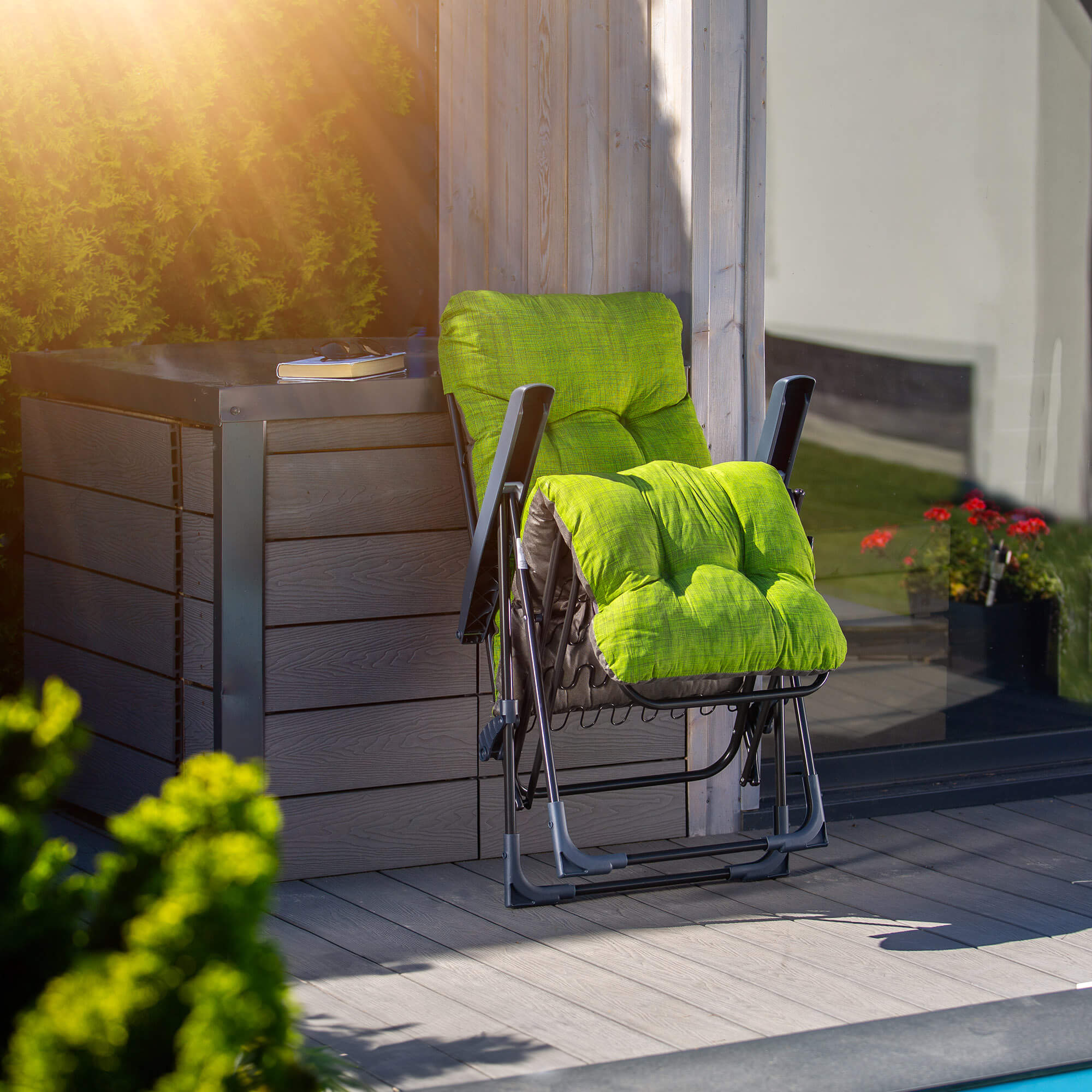 Leżak ogrodowy Soller Plus 150 x 68 cm zielony