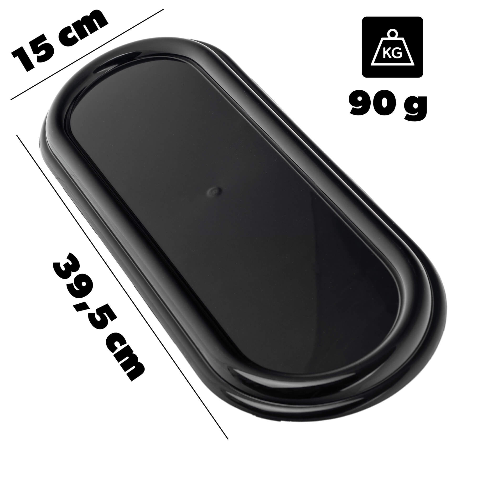 Zniczówka owalna 40 x 16 cm, czarna