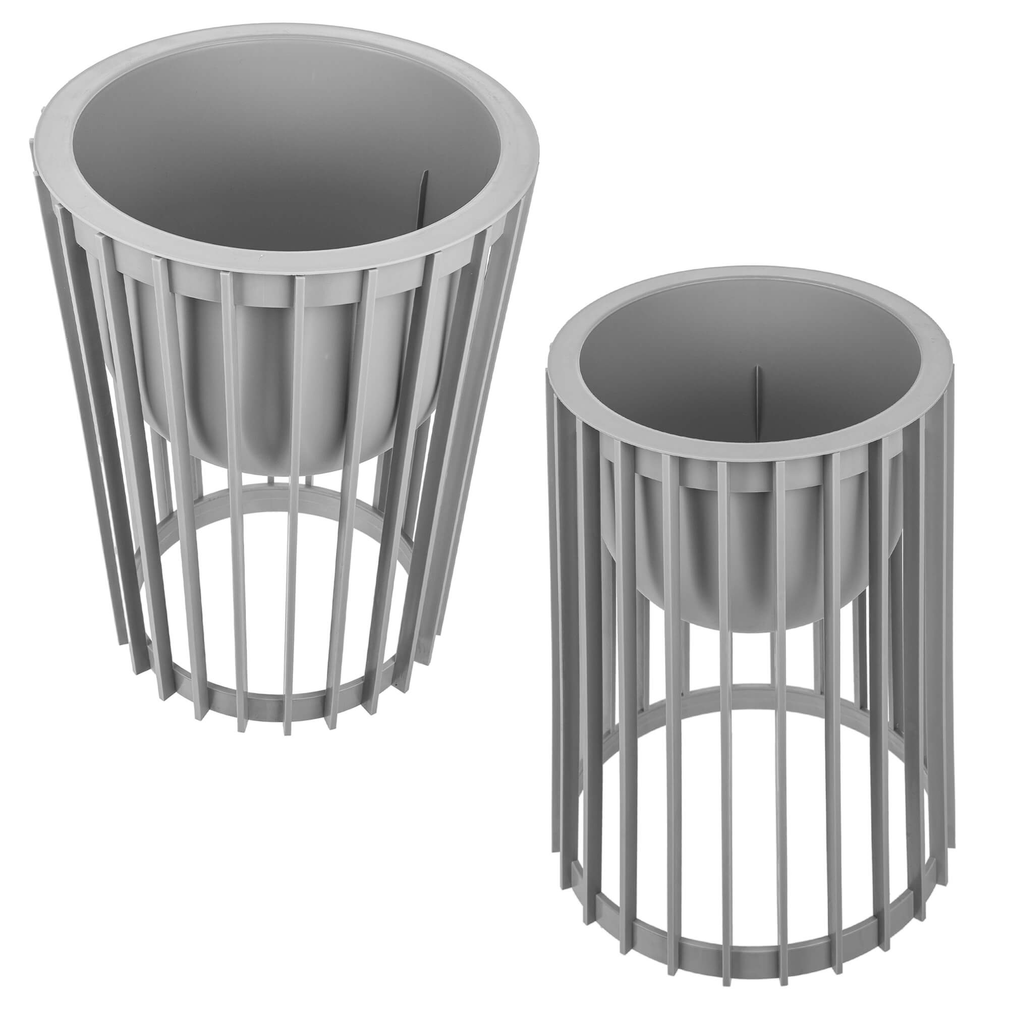 Kwietnik dwustronny Aytre 40 cm platynowy + 2 wkłady