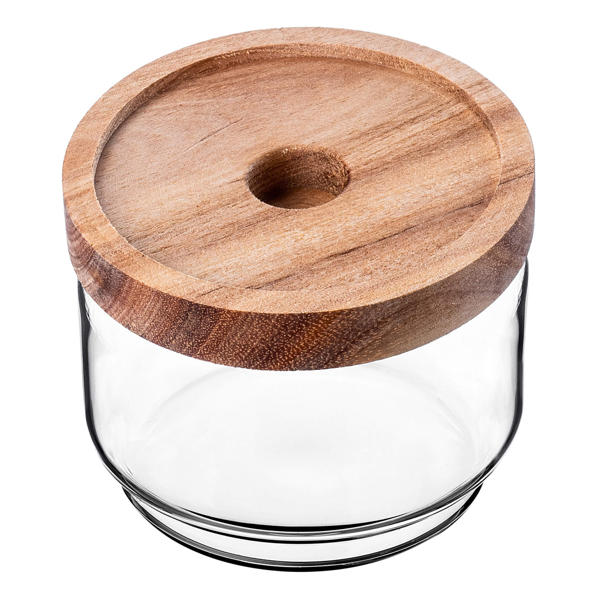 Pojemnik szklany na żywność Rucce z drewnianą pokrywką 250ml