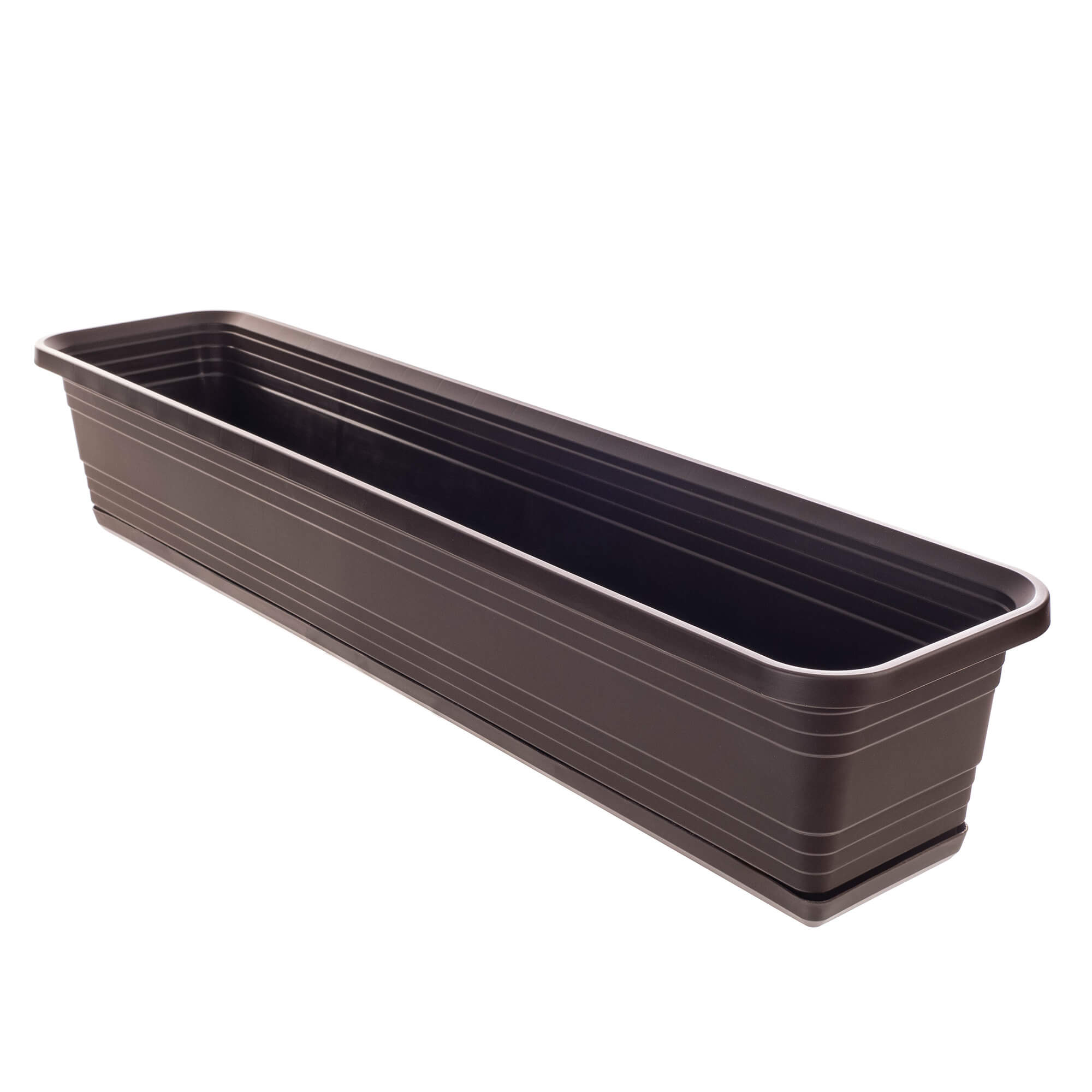 Skrzynka balkonowa z podstawką Paulin 80cm mokka