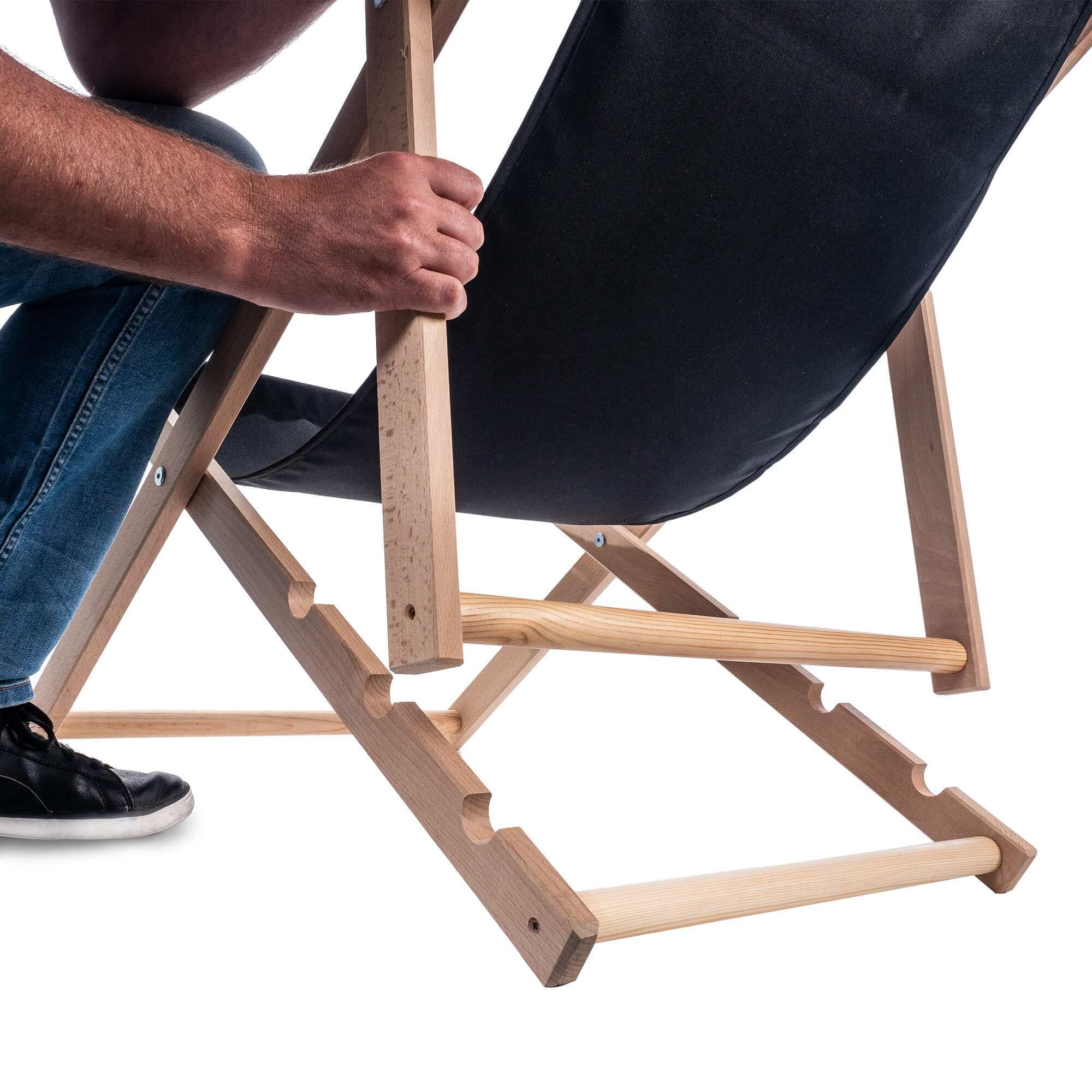 Leżak drewniany Tulon 80 x 63 cm czarny