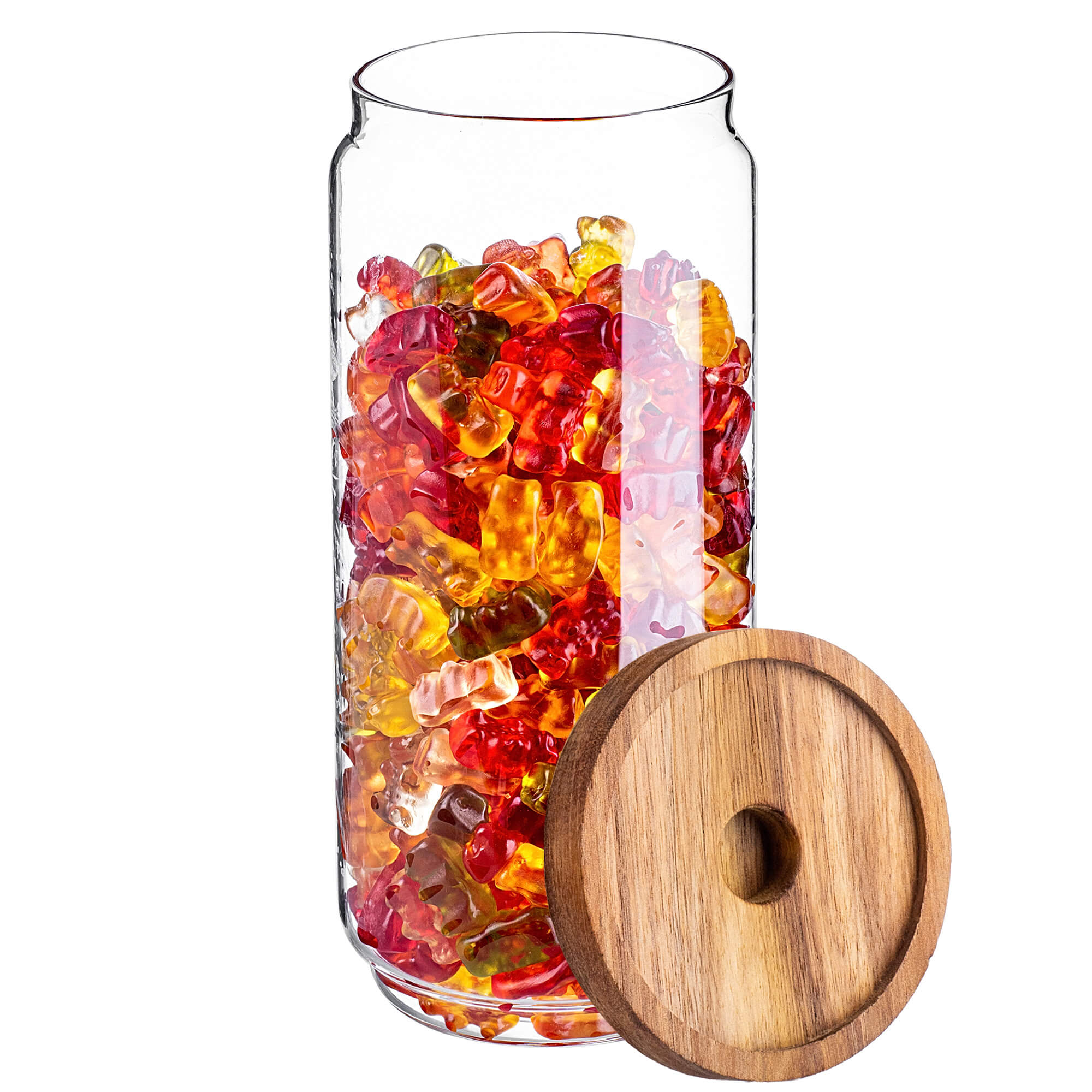 Pojemnik szklany na żywność Rucce z drewnianą pokrywką 950ml 3 szt.