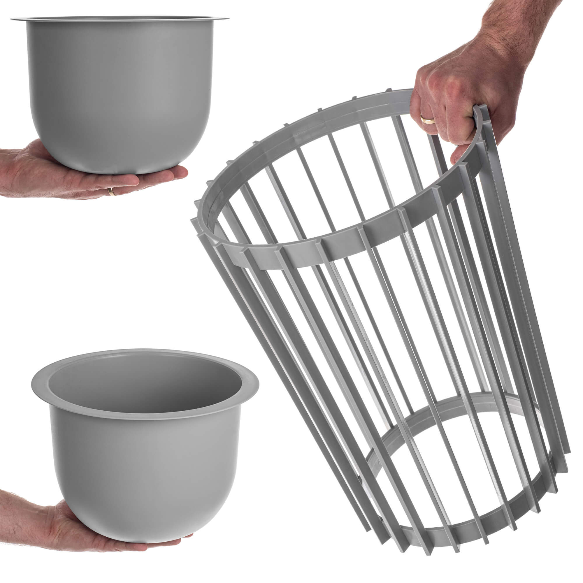 Kwietnik dwustronny Aytre 40 cm platynowy + 2 wkłady