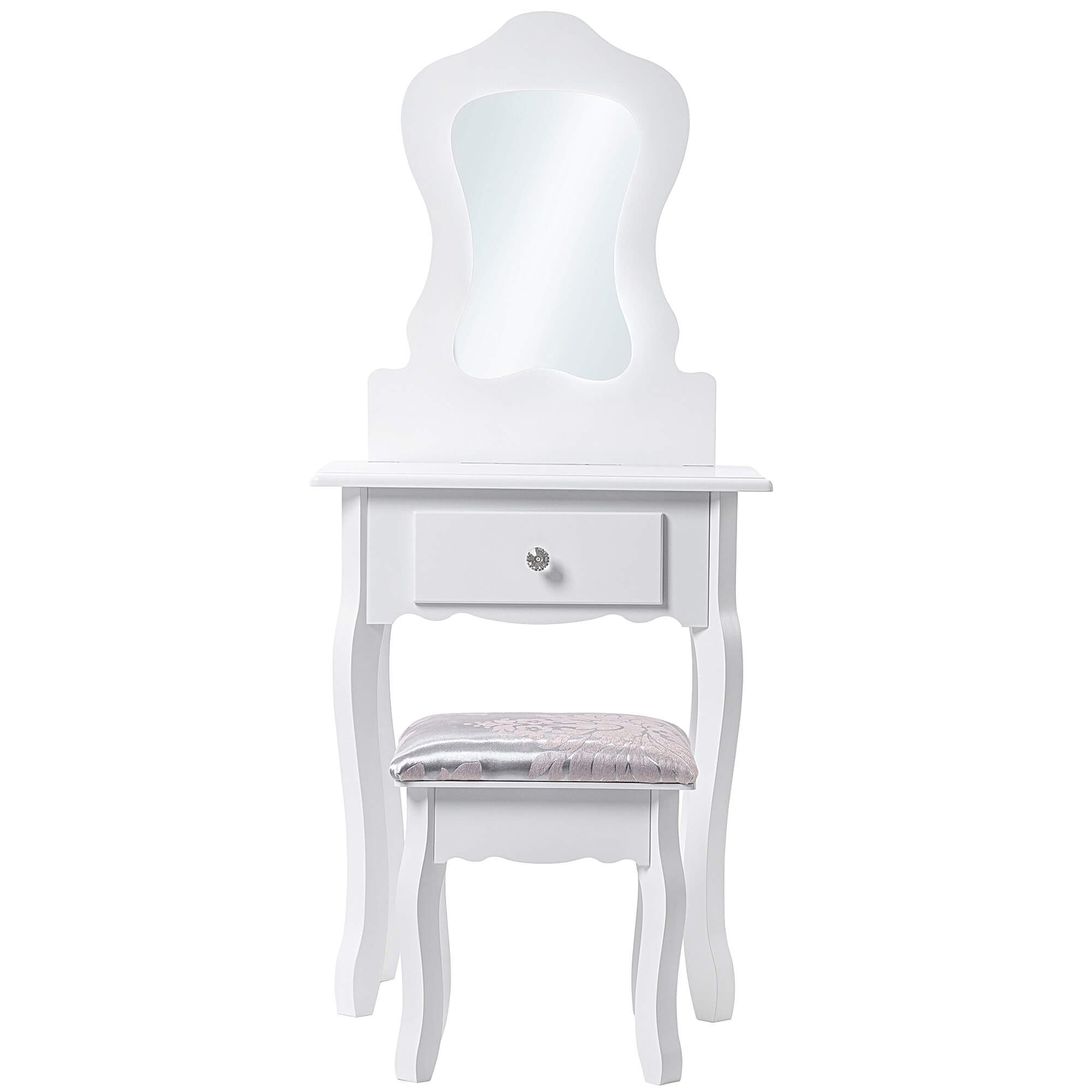 Toaletka kosmetyczna Schio z taboretem dla dzieci 115 x 50 cm, biała