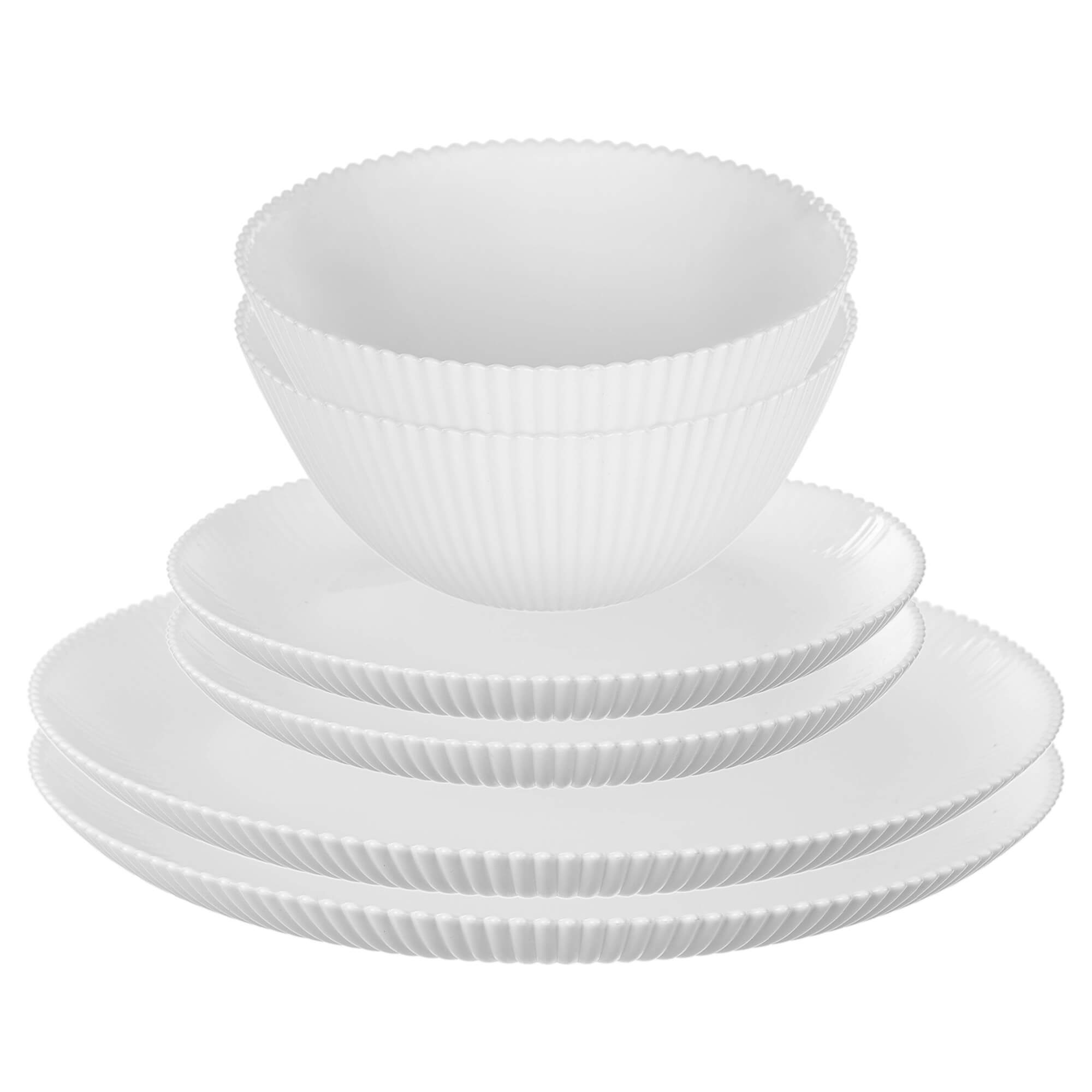 Zestaw obiadowy Regno biały 2 komplety