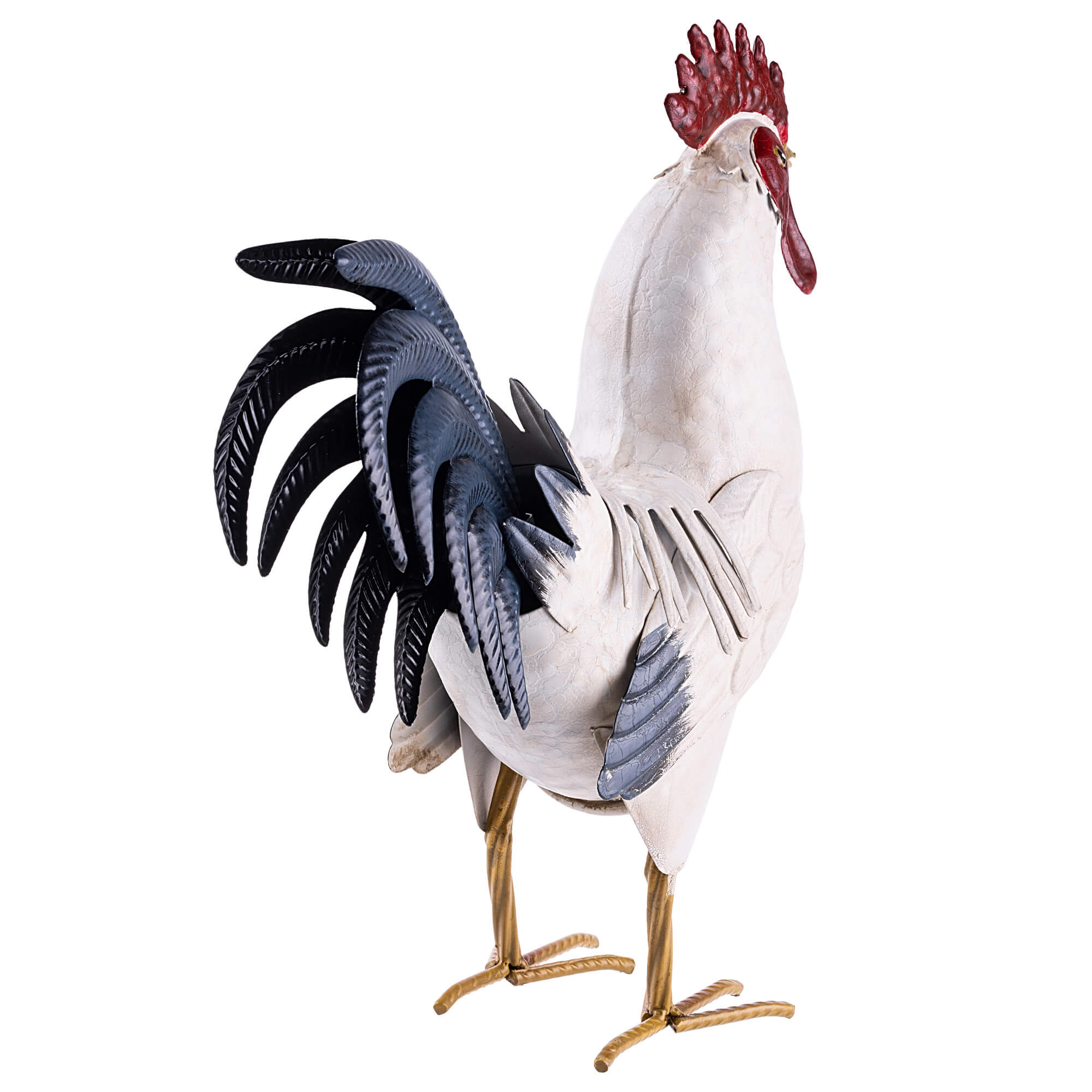 Figura ogrodowa Esson kogut biały stalowa 37 cm