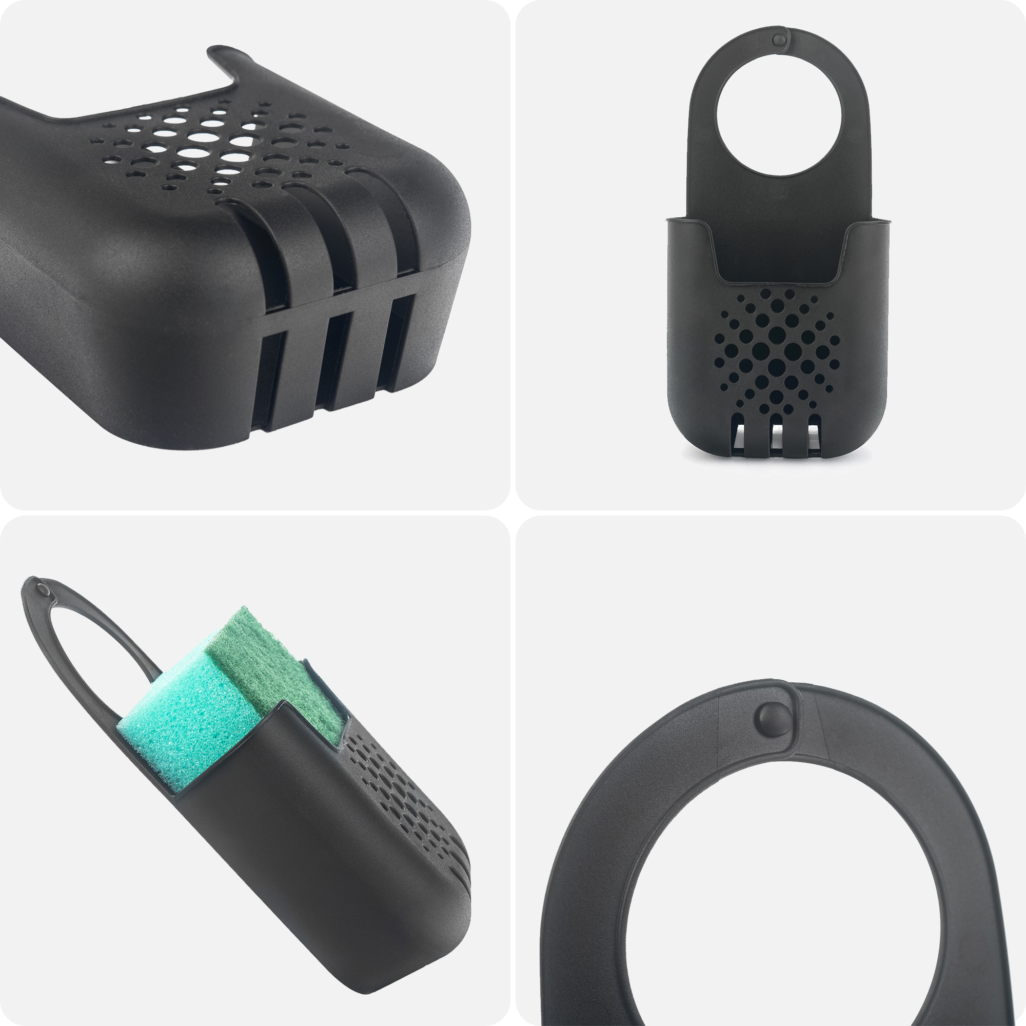 Wiszący organizer Cascia z gąbką czarny