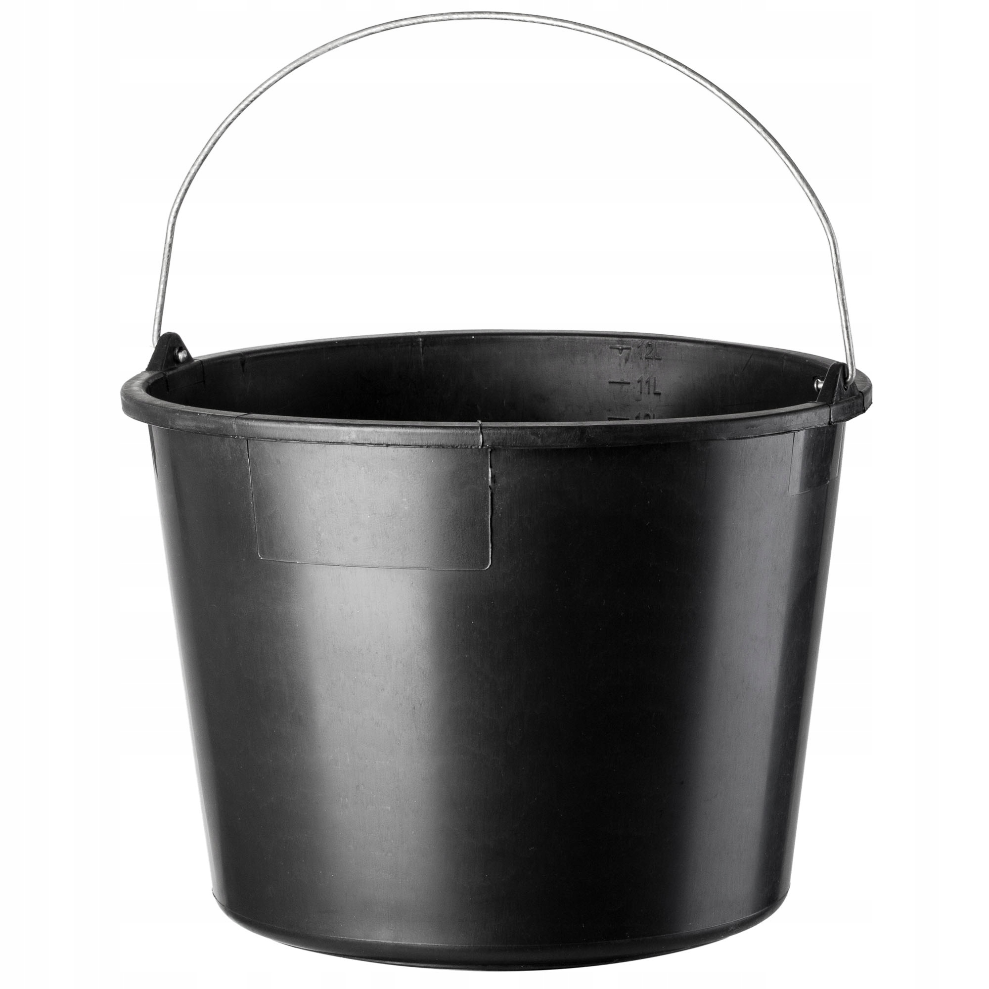 Wiadro plastikowe budowlane Bado czarne 12L, 10 szt.
