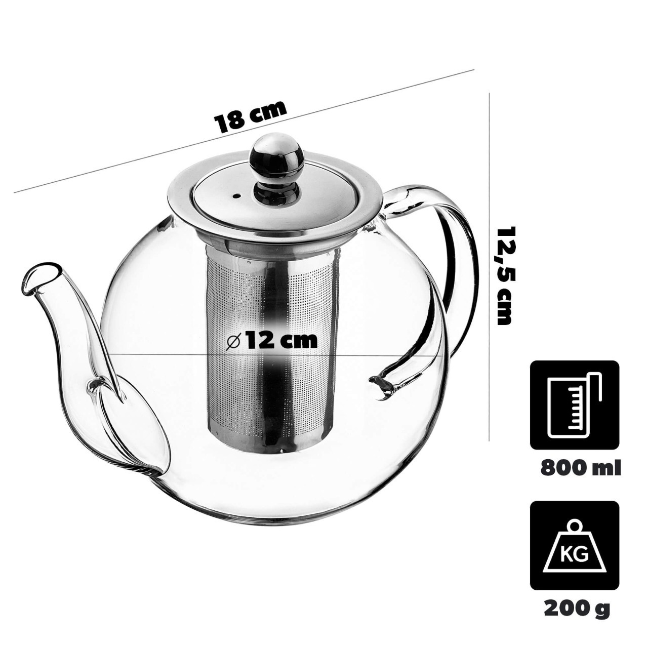 Dzbanek z zaparzaczem Lyss na herbatę zioła 800ml