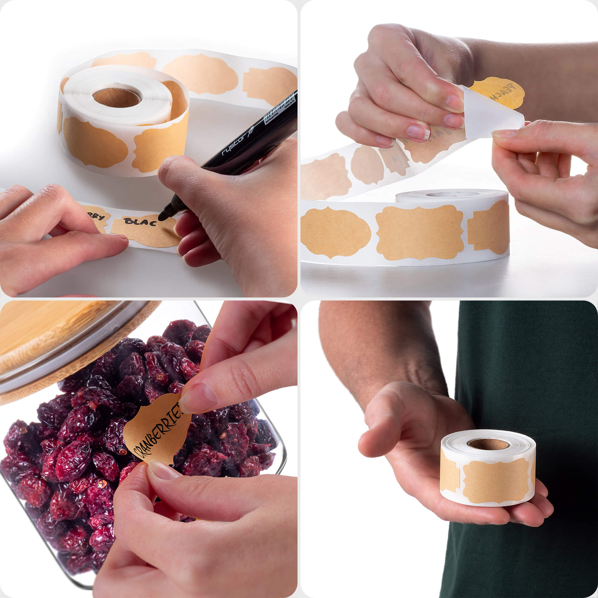 Etykiety samoprzylepne Sefro 5 x 3 cm brązowe 250 szt.